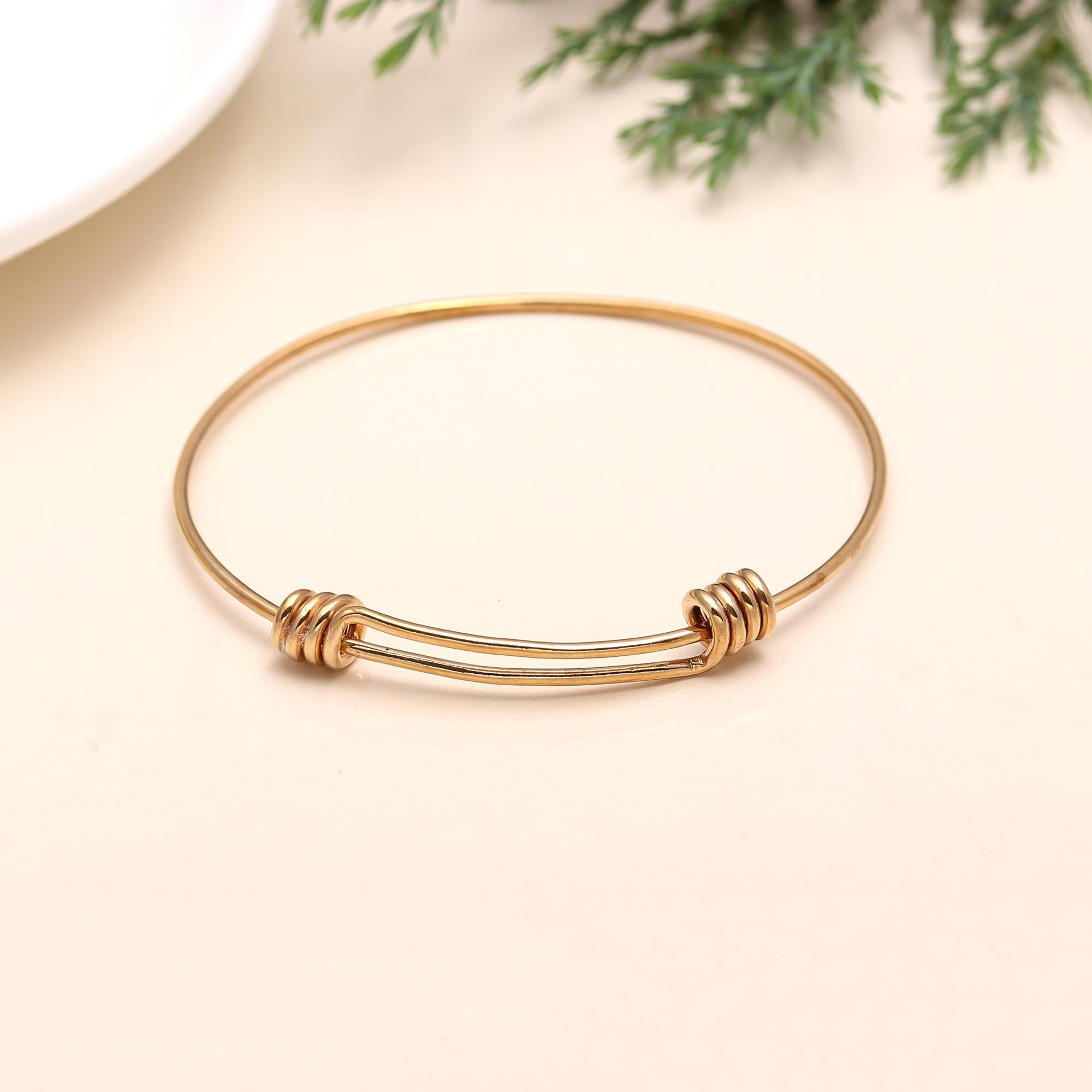 The Infinity Glide: Gold Vermeil Adjustable Wire Bangle