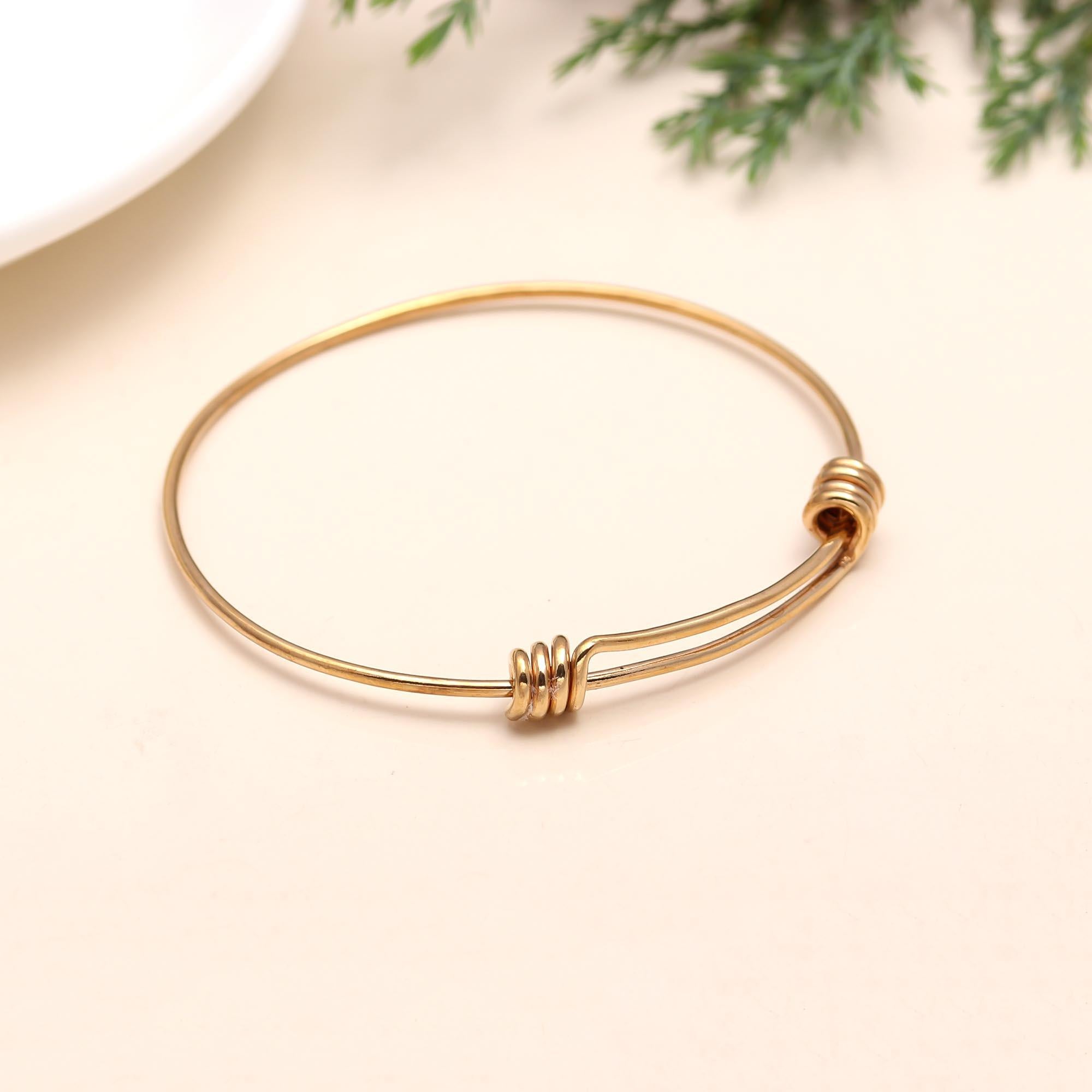 The Infinity Glide: Gold Vermeil Adjustable Wire Bangle