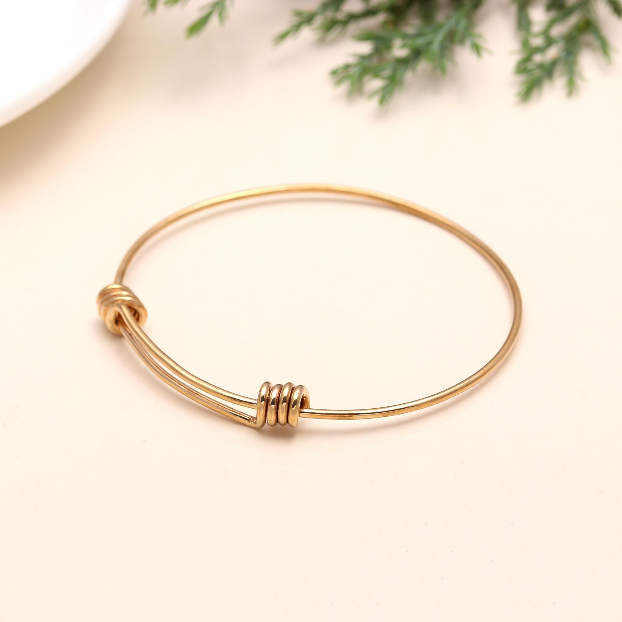 The Infinity Glide: Gold Vermeil Adjustable Wire Bangle
