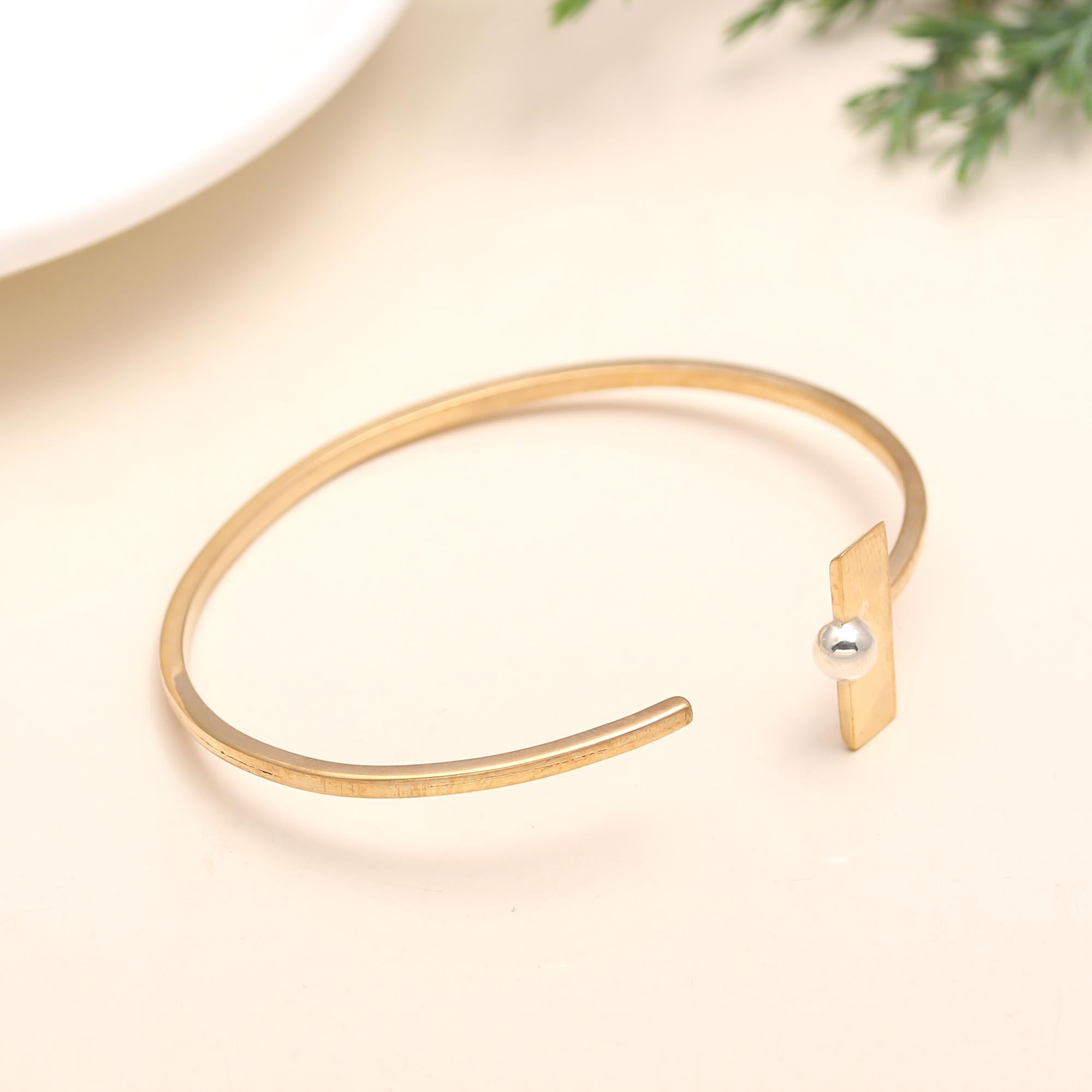 The Architectural Balance: Mixed Metal Gold Vermeil Cuff