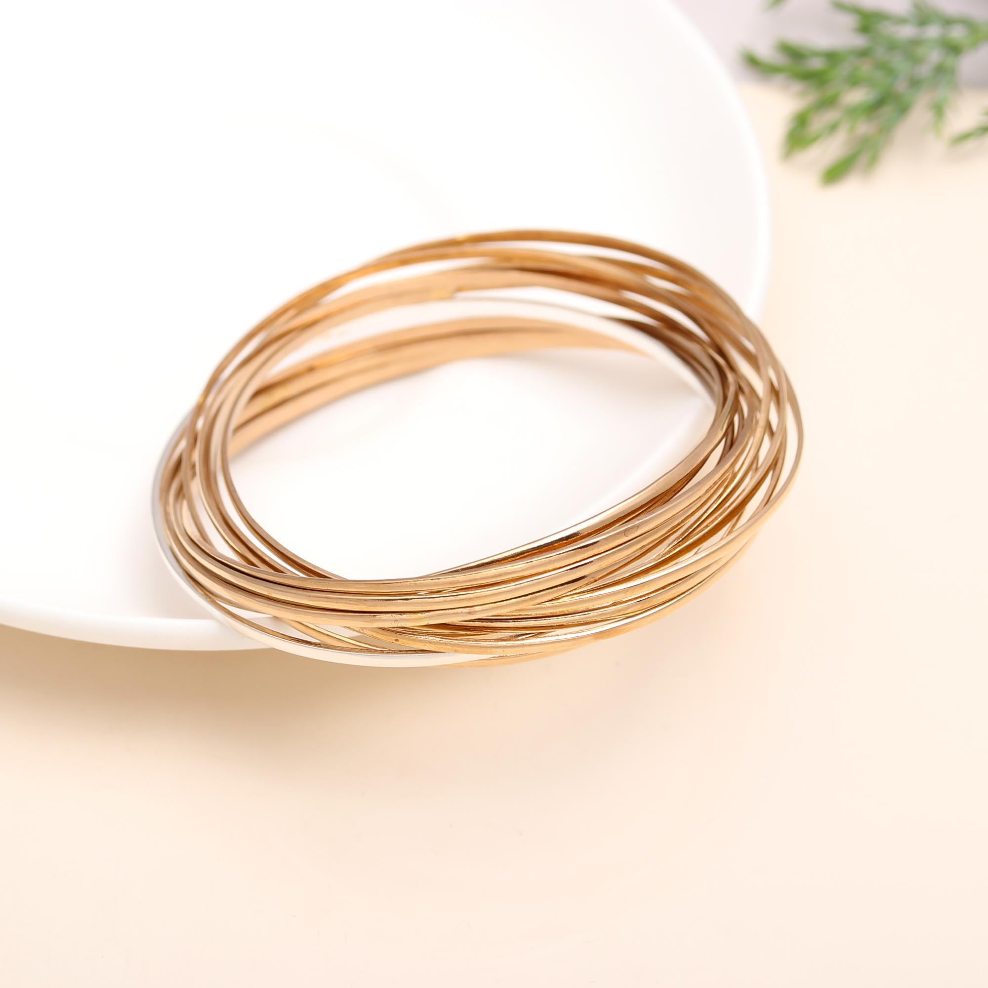 The Gilded Unity: Multi-Strand Gold Vermeil Interlocking Bangle