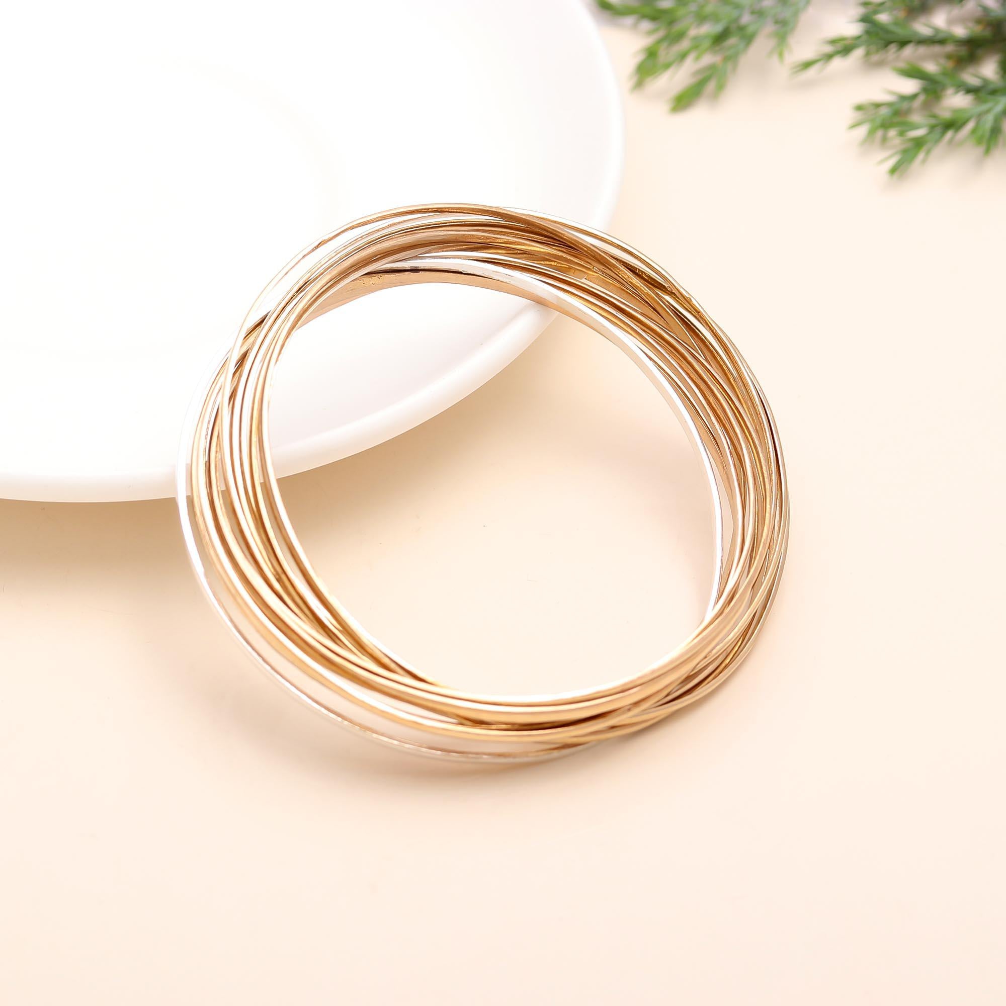The Gilded Unity: Multi-Strand Gold Vermeil Interlocking Bangle
