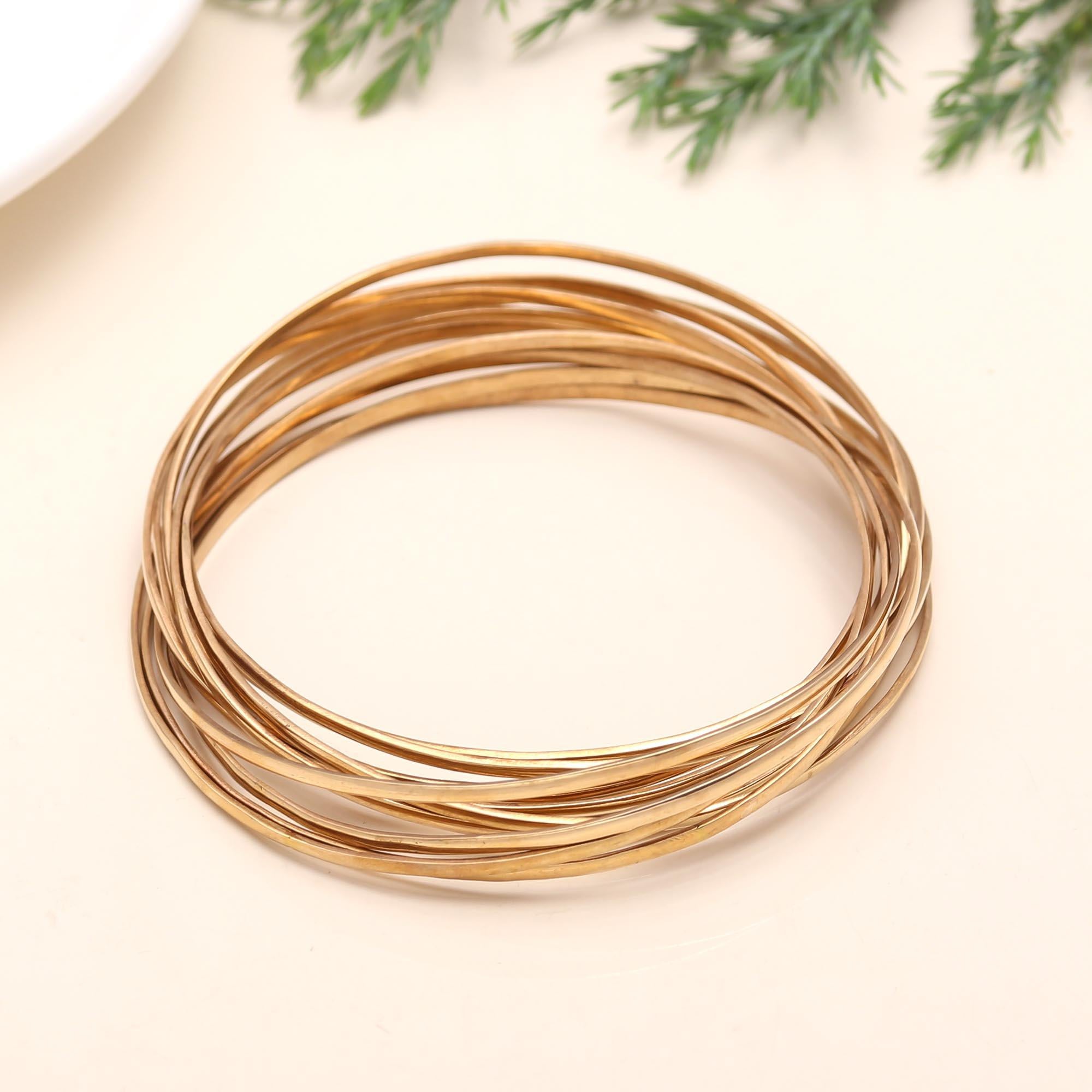 The Golden Cascade: Multi-Strand Gold Vermeil Bangle Set