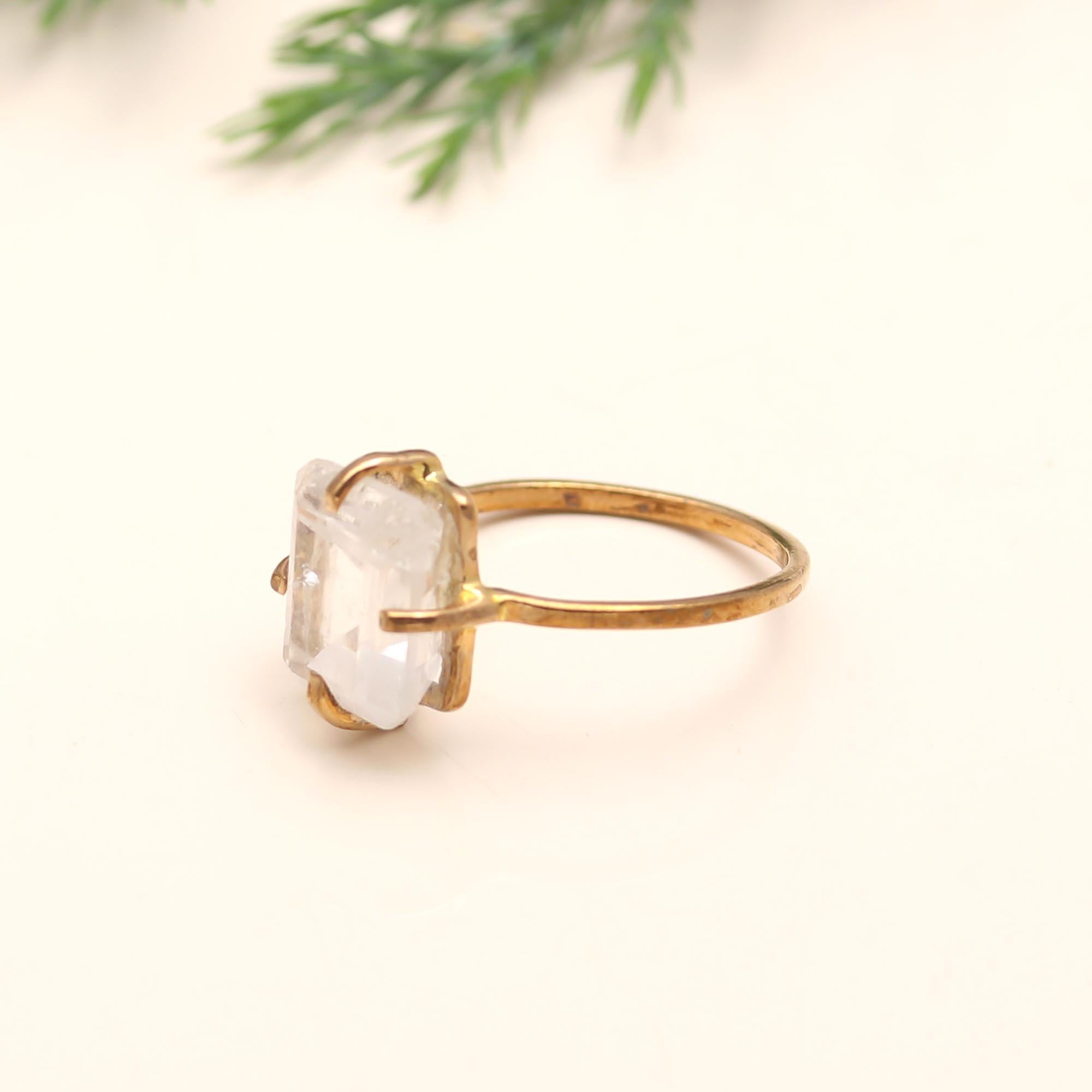 The Raw Crystal: Herkimer Style Quartz Ring