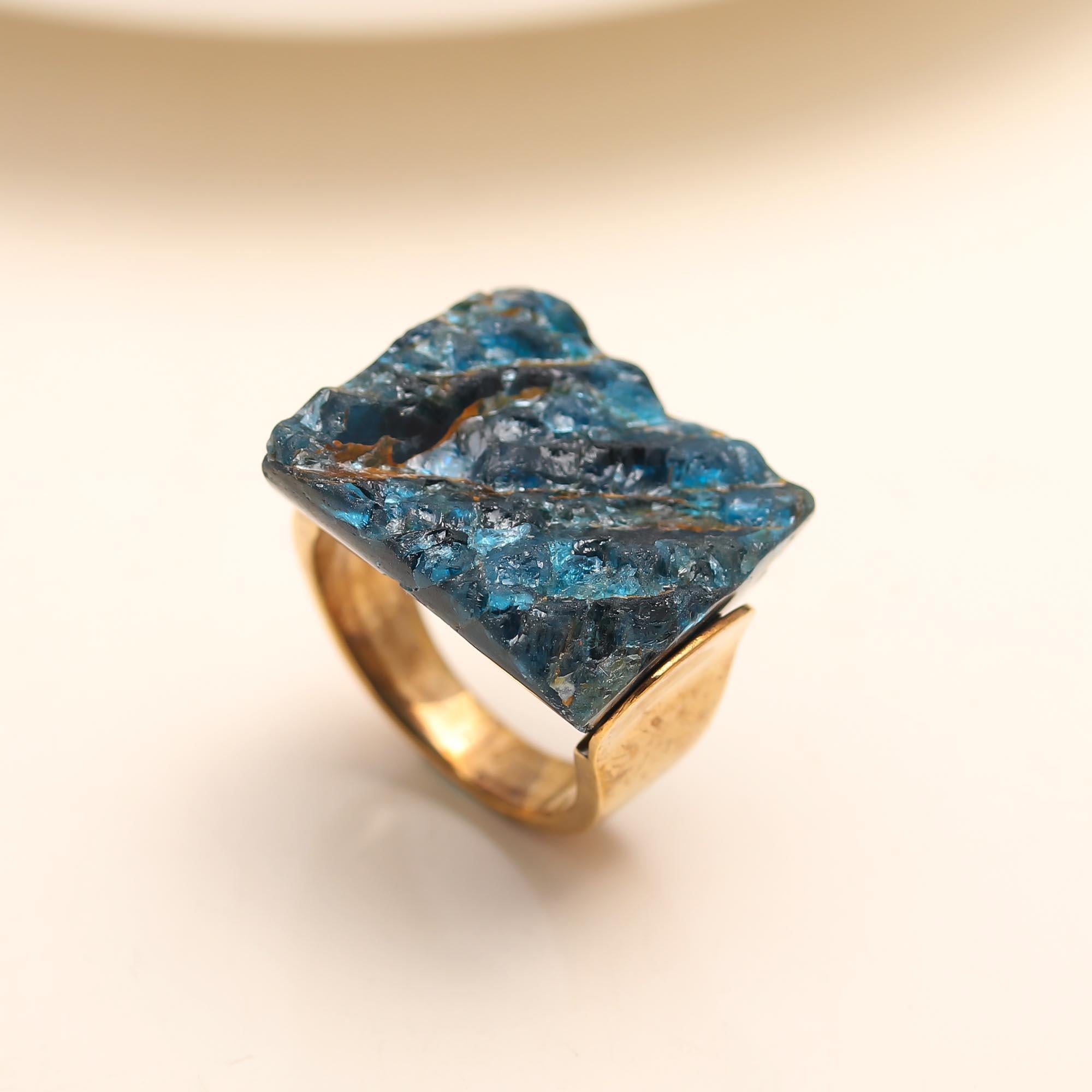 The Raw Kyanite: Organic Blue Blade Stone Ring