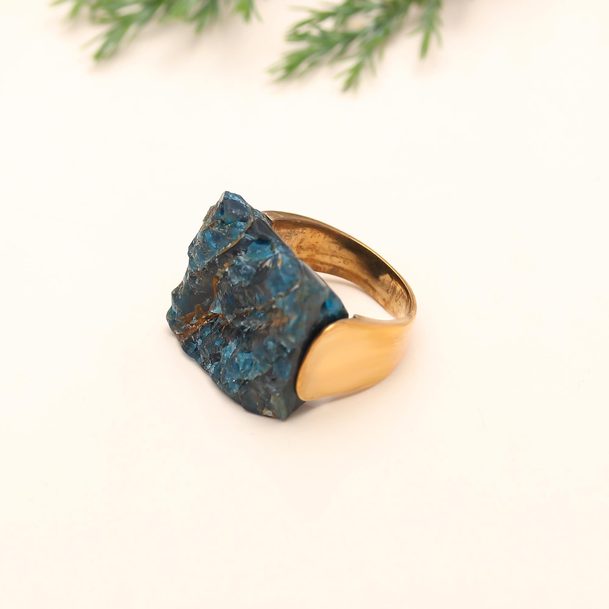 The Raw Kyanite: Organic Blue Blade Stone Ring