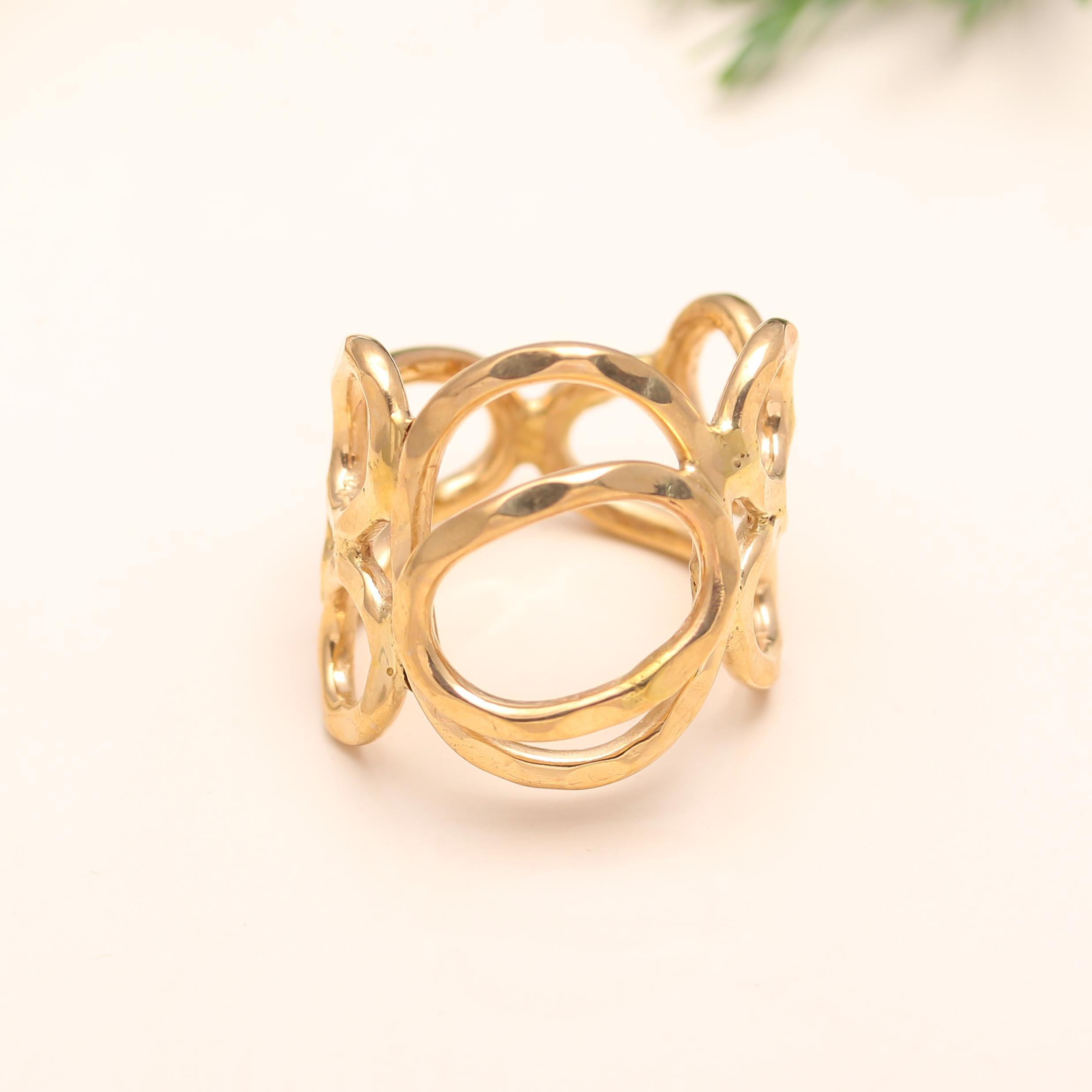 The Golden Cushion: Textured Soft Square Ring
