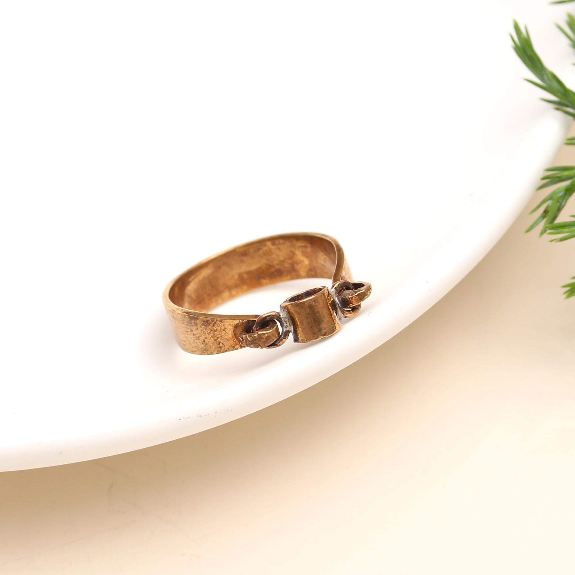 The Industrial Bezel: Distressed Band with Solitaire