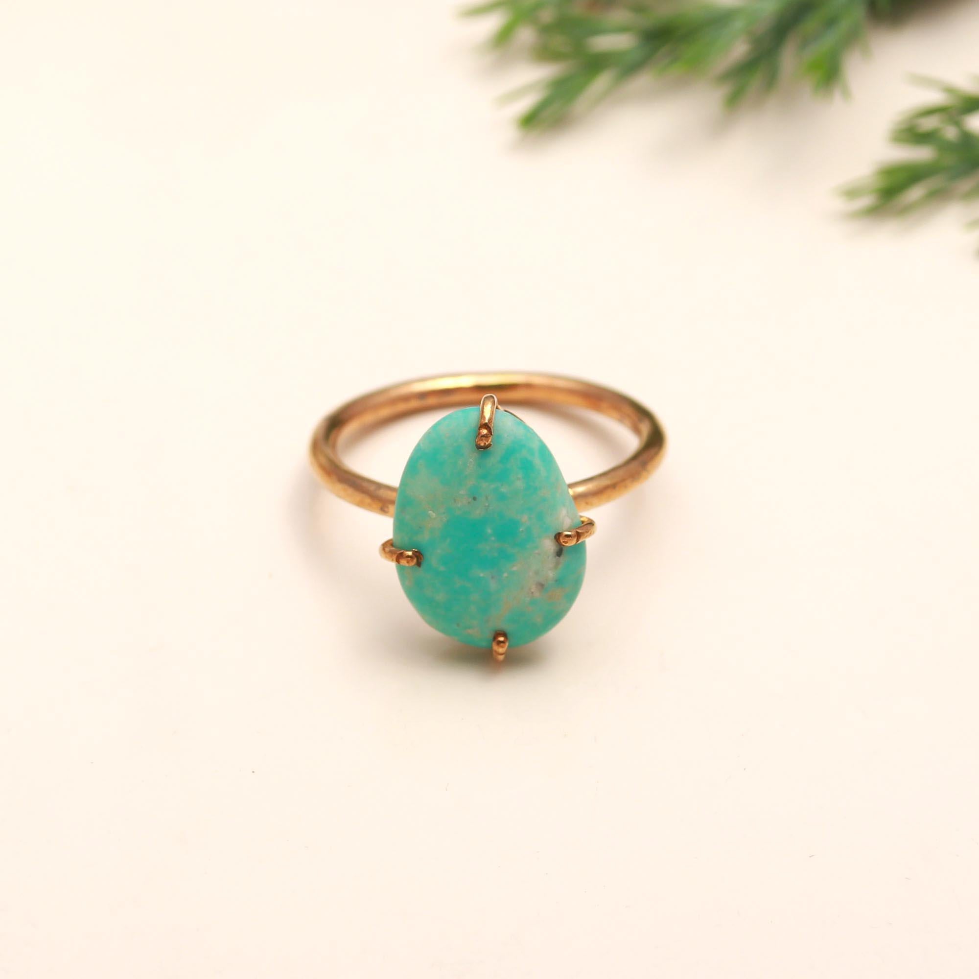 The Turquoise Solitaire: Classic Oval Cabochon Ring