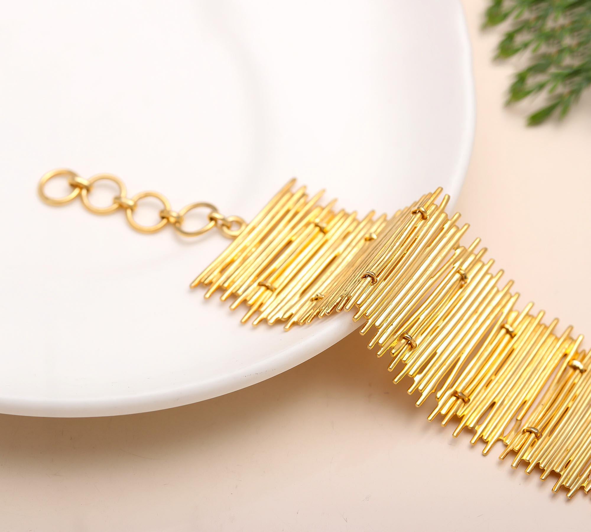 The Golden Palisade: Gold Vermeil Stick Link Bracelet