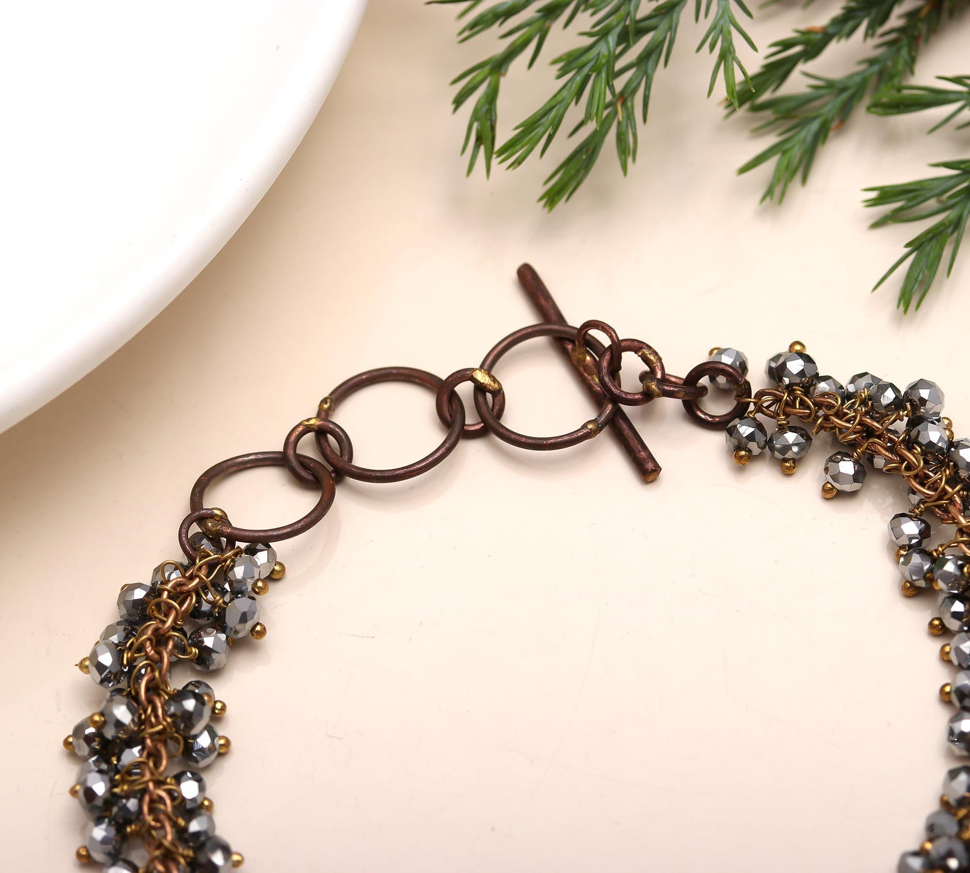 The Antique Starlight: Pyrite Cluster & Toggle Bracelet