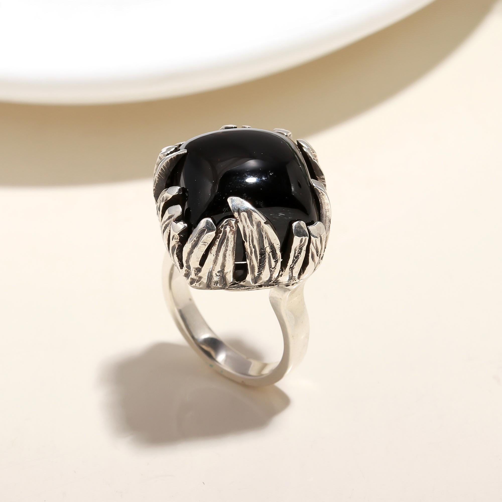 925 Silver Black Onyx Ring