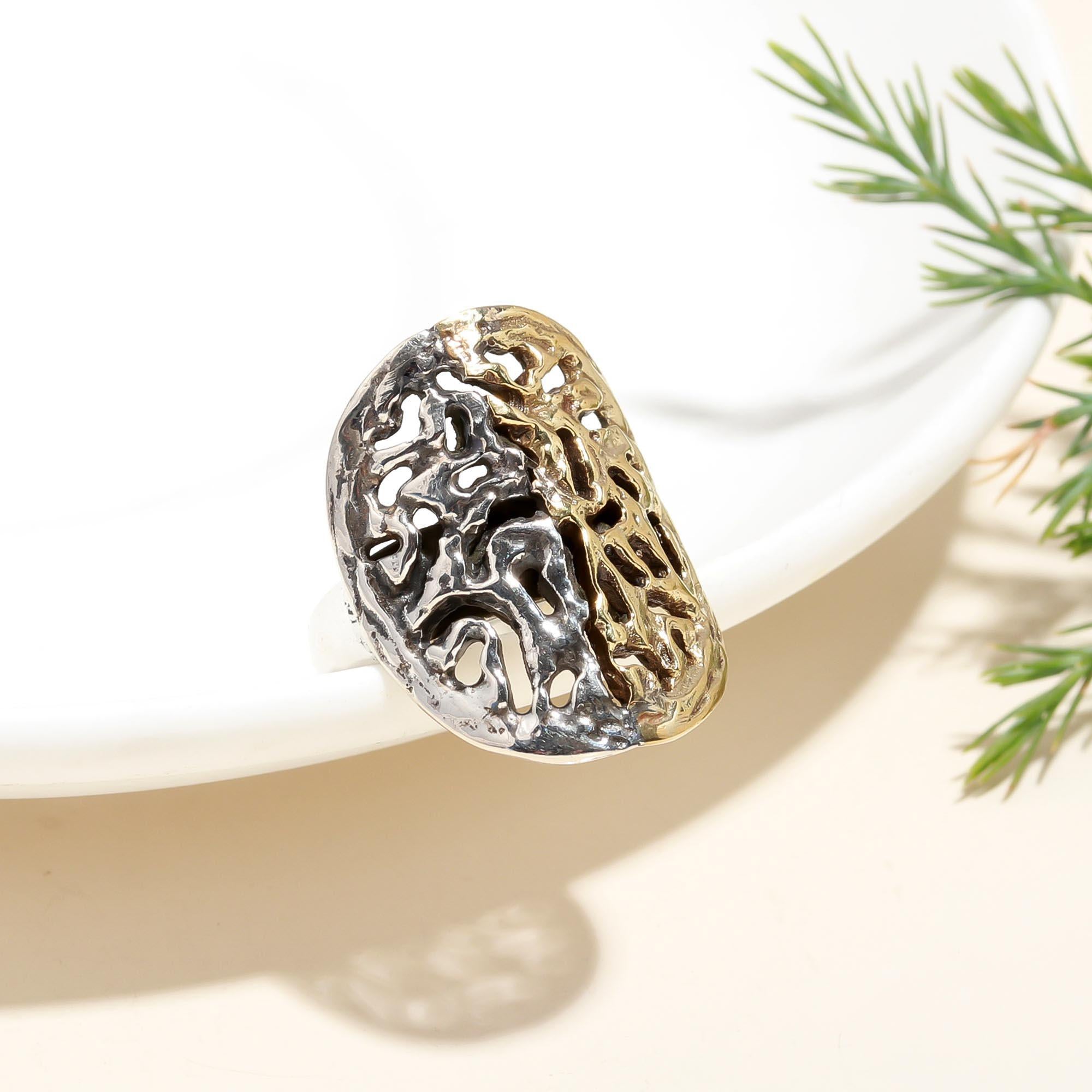 925 Silver Abstract Cutout Ring