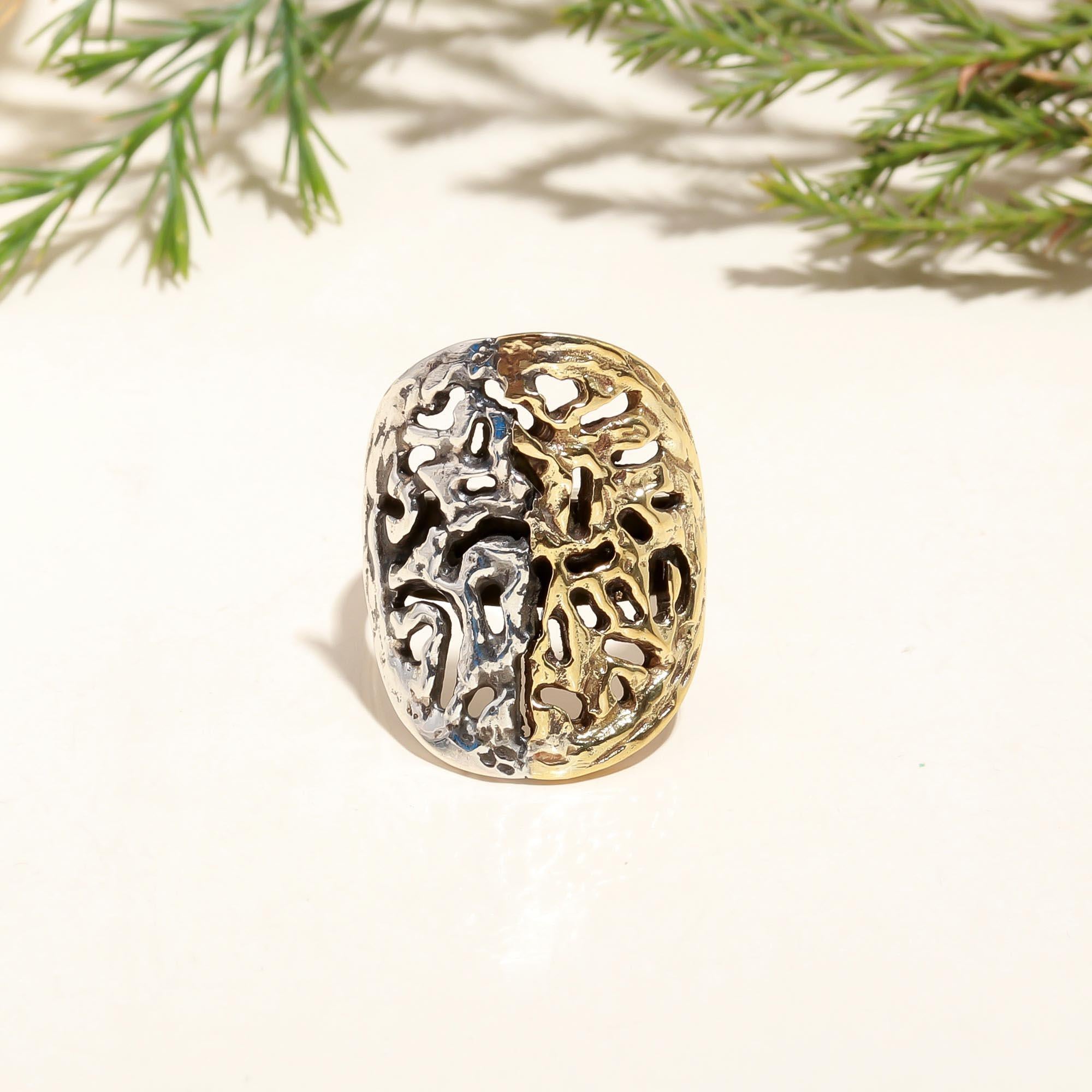 925 Silver Abstract Cutout Ring