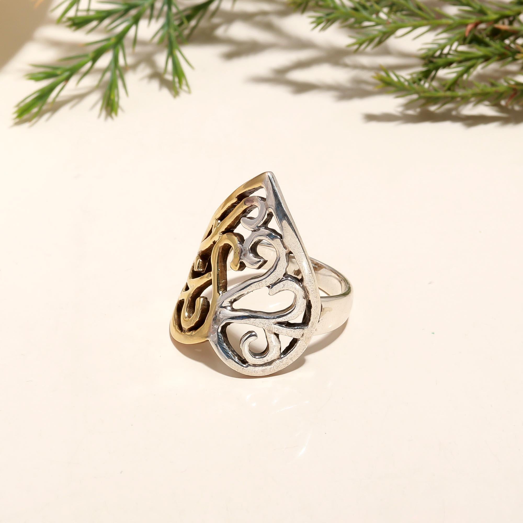 925 Silver Swirl Cutout Ring