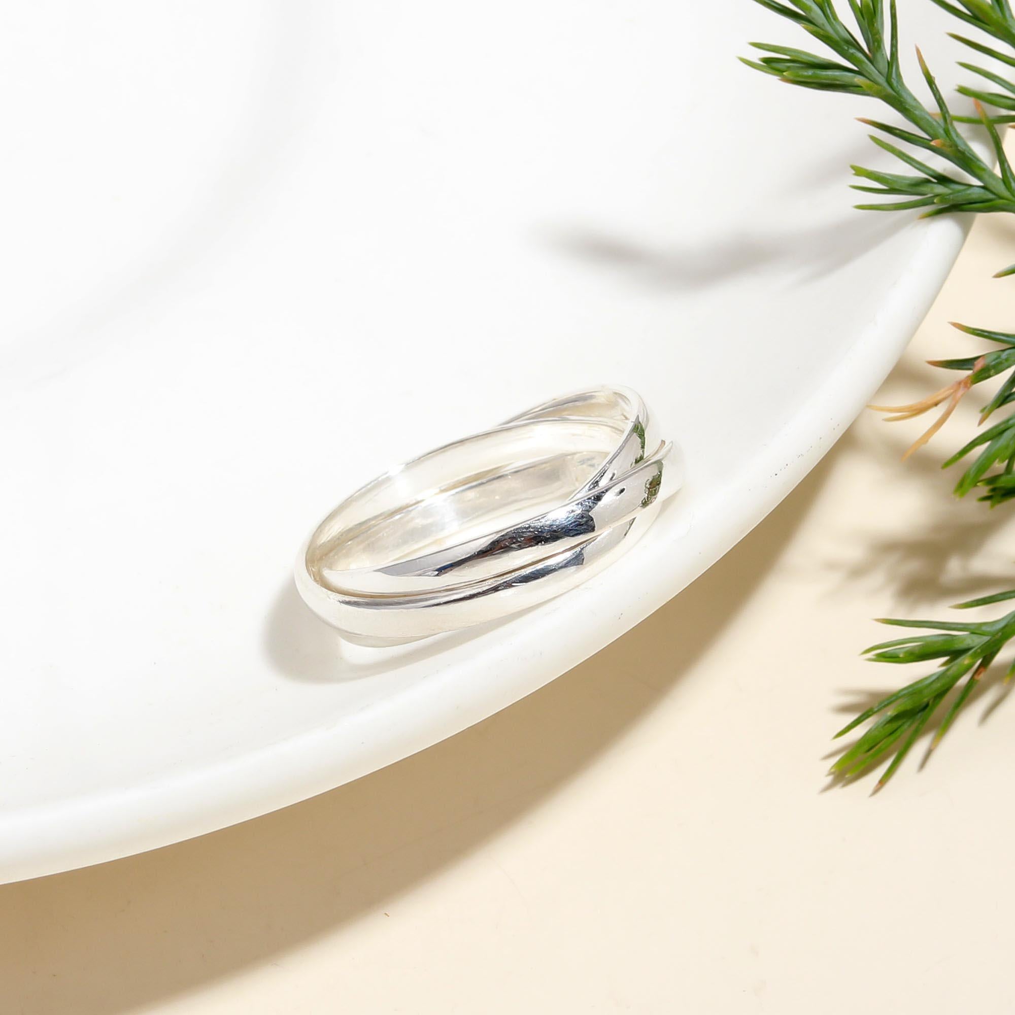 925 Silver Interlocking Band Ring