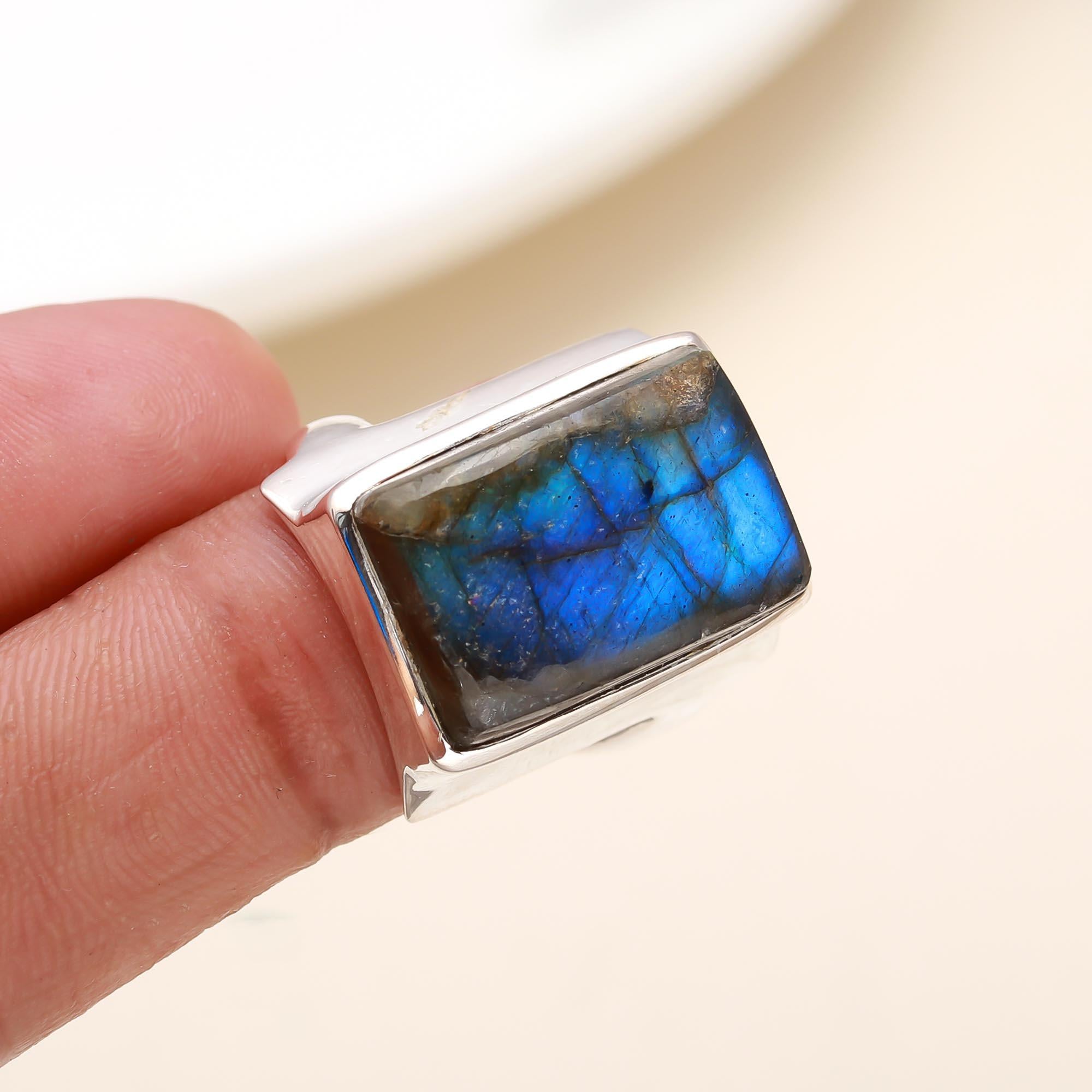 925 Silver Labradorite Ring