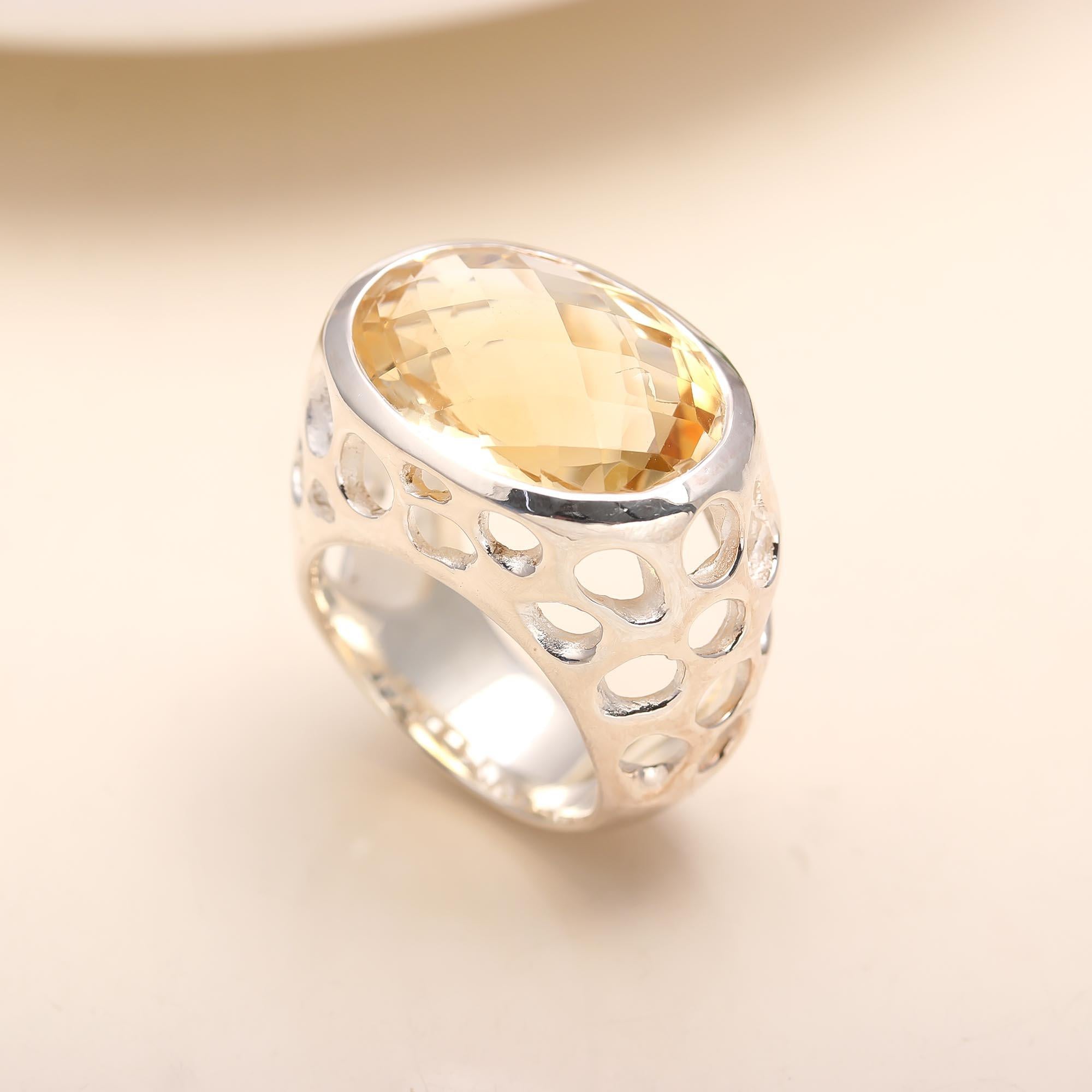 925 Silver Citrine Ring