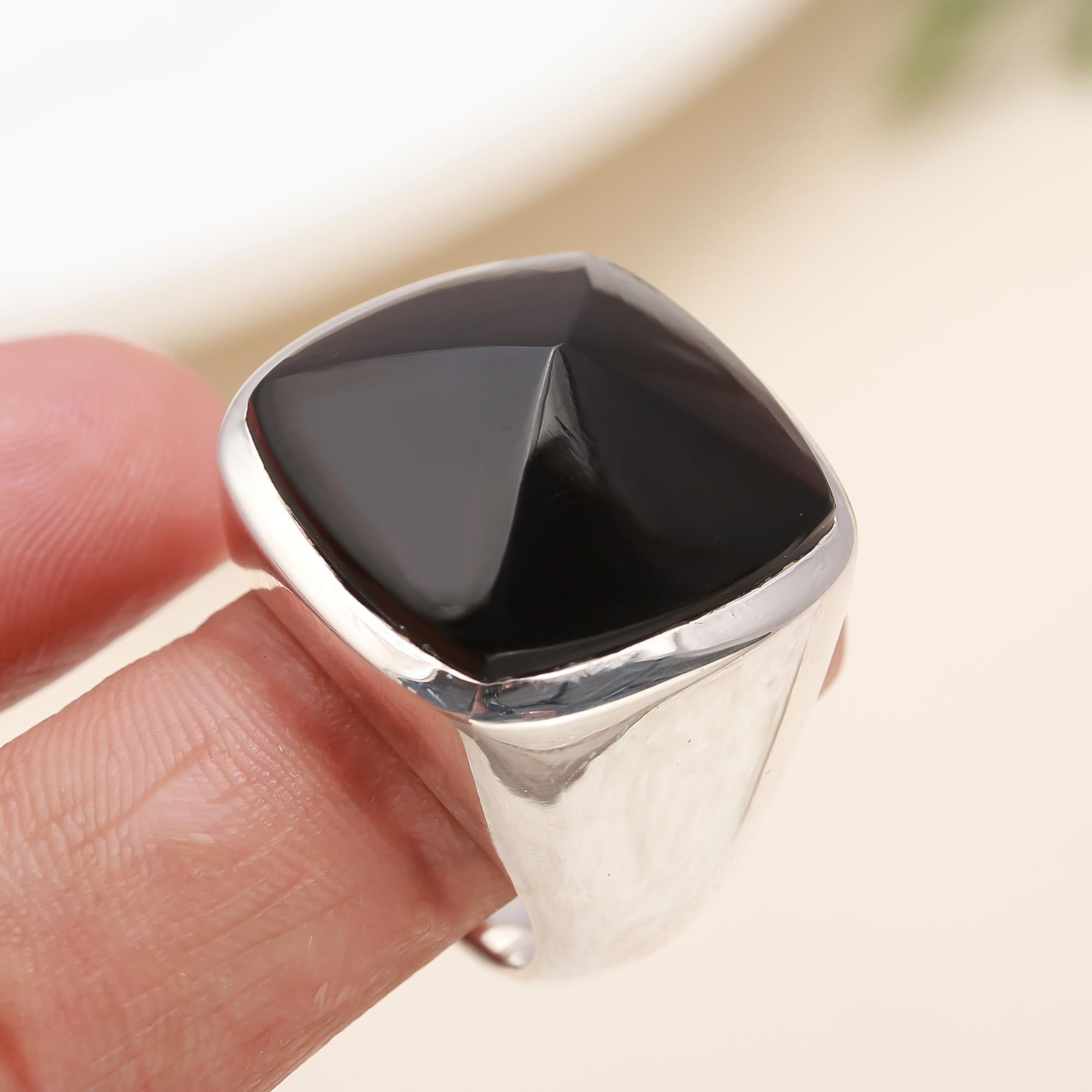 925 Silver Black Onyx Ring