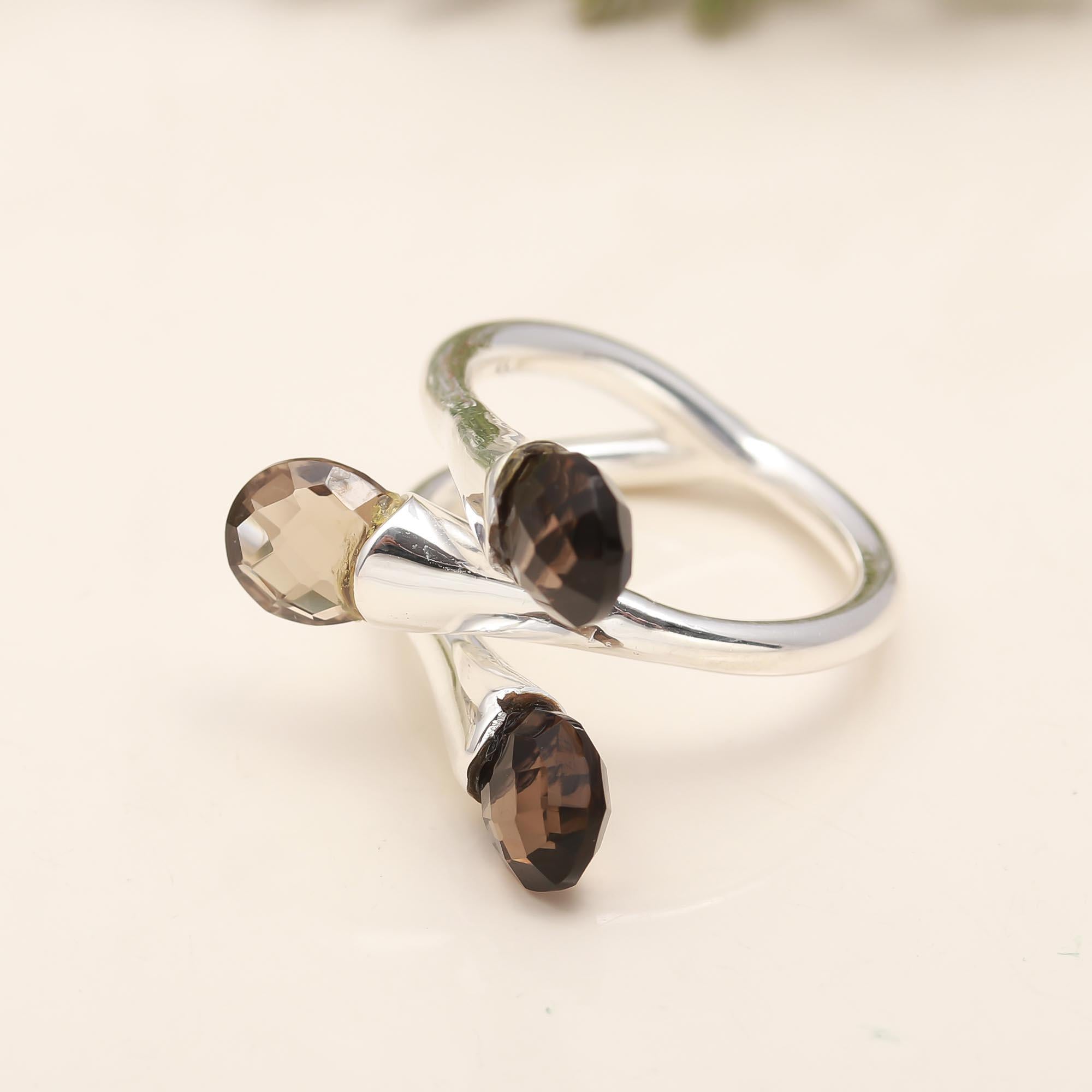 925 Silver Smoky Quartz Ring