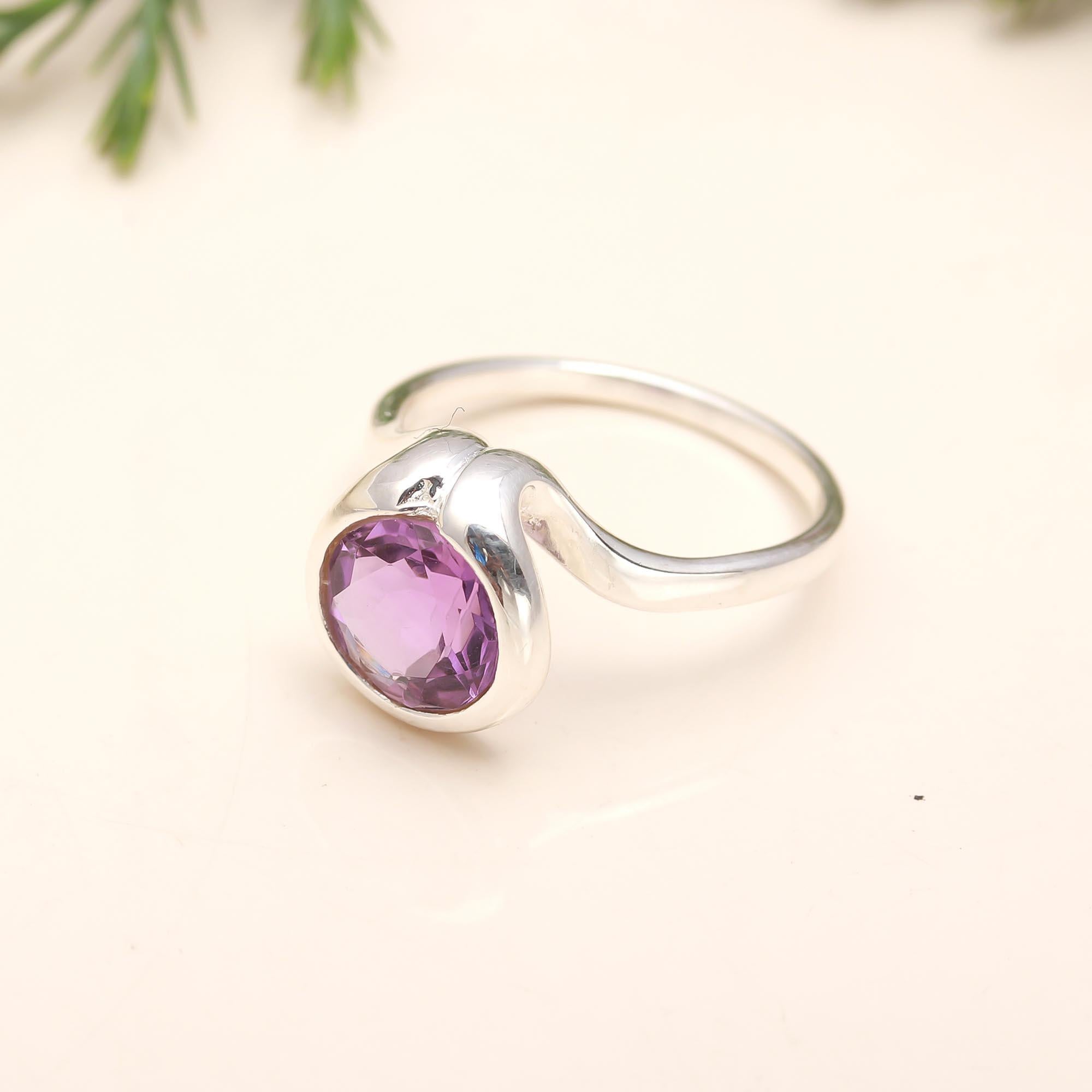 925 Silver Amethyst Ring