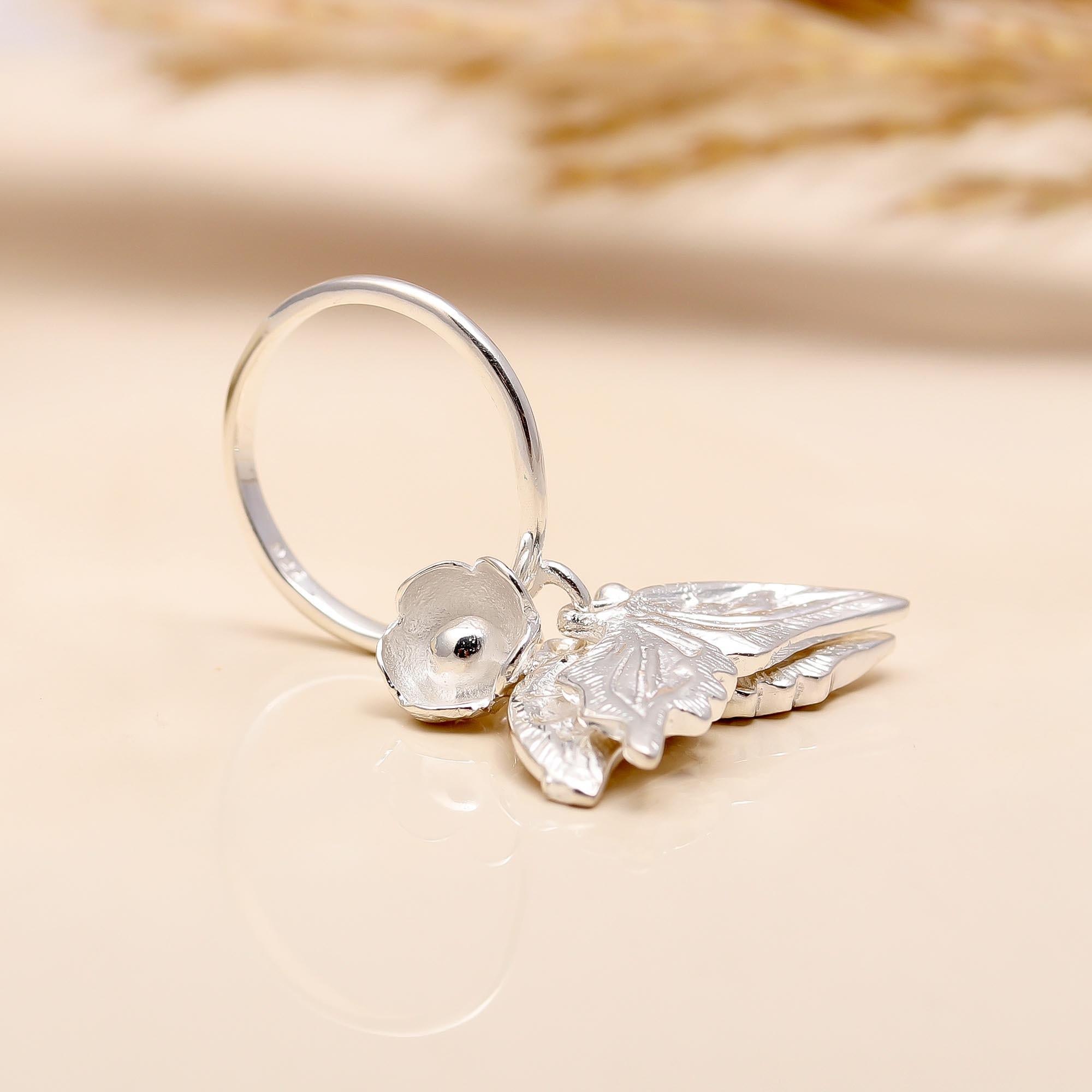 The Silver Monarch: Sculptural Sterling Silver Butterfly Ring