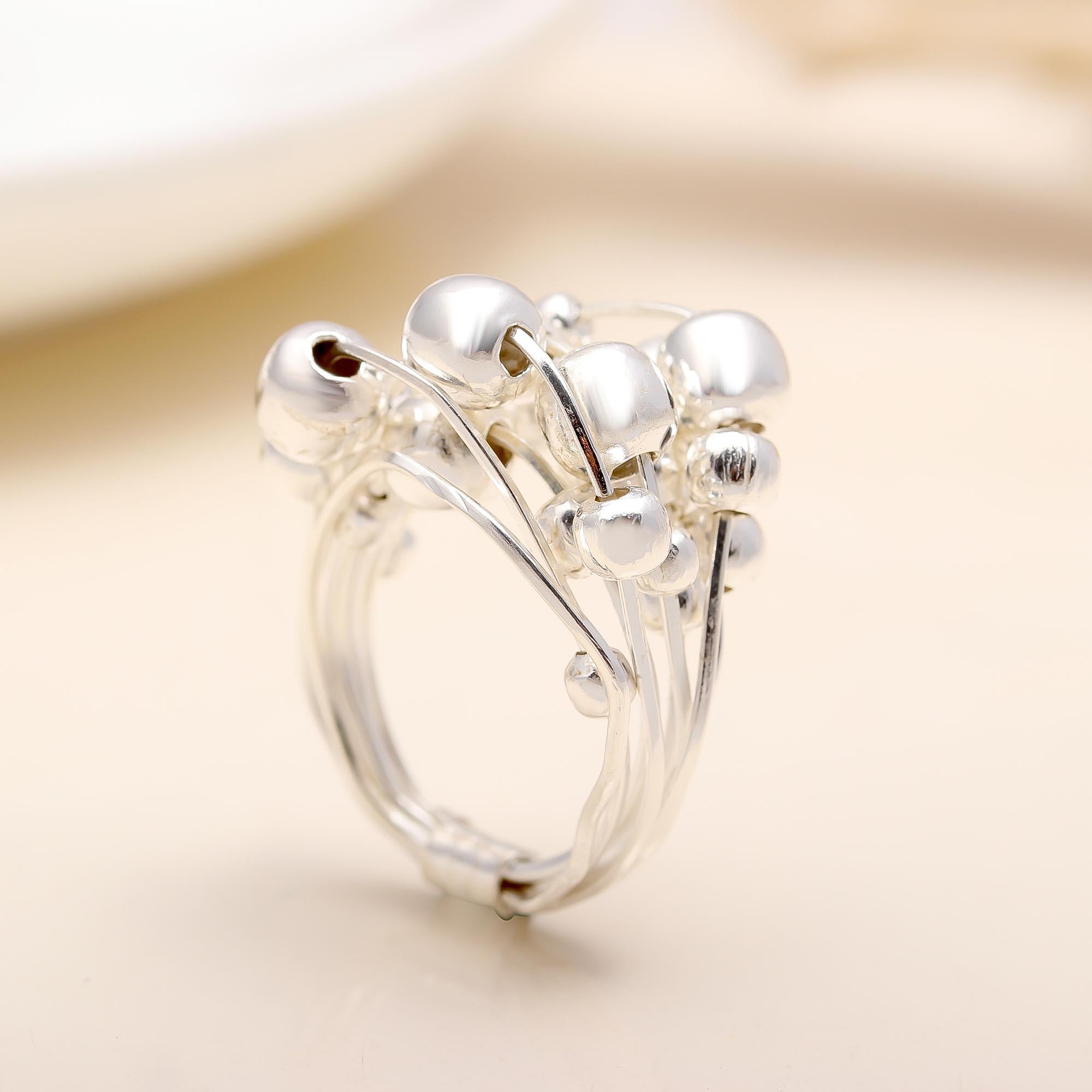 925 Silver Ball Cluster Ring