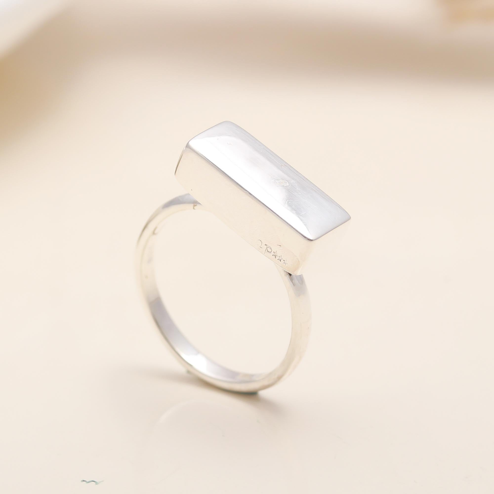 925 Silver Bold Bar Ring