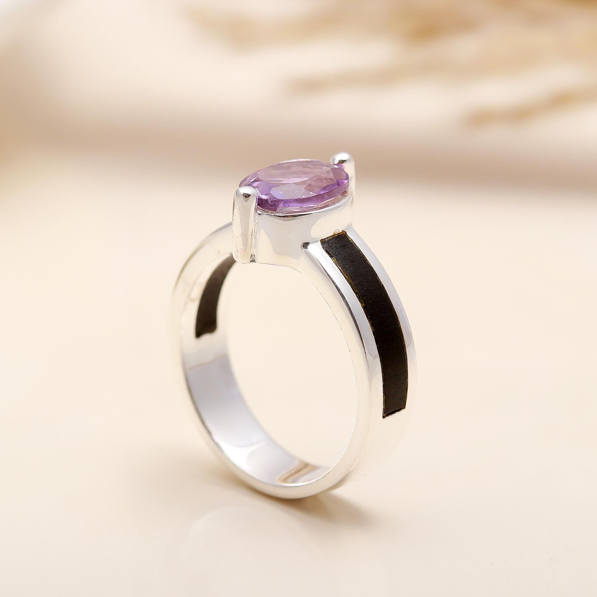 925 Silver Amethyst Ring