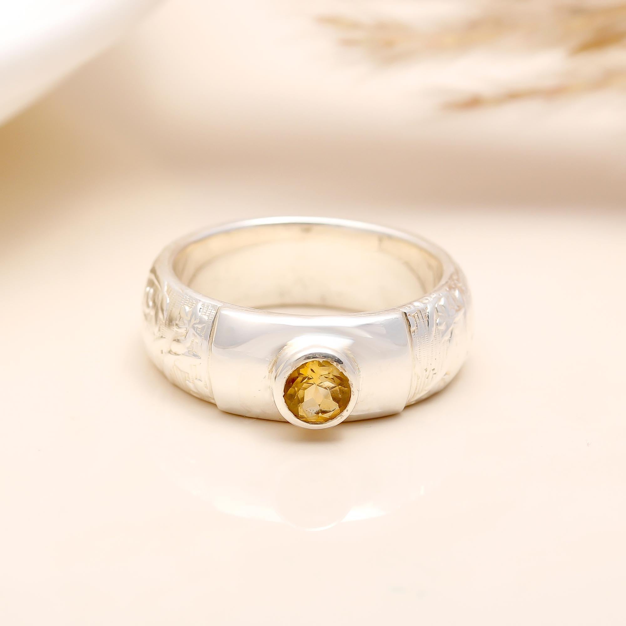 925 Silver Citrine Ring