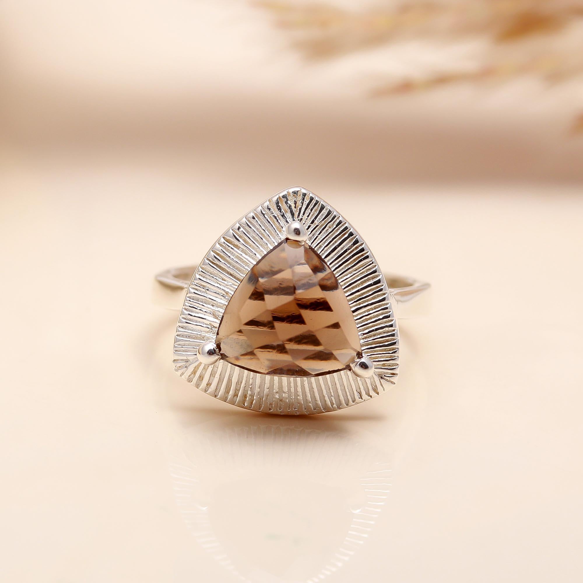 925 Silver Smoky Quartz Ring