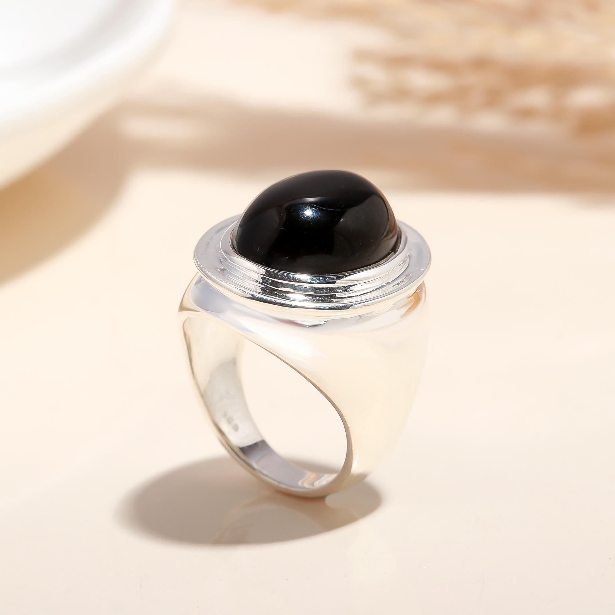 925 Silver Black Onyx Ring