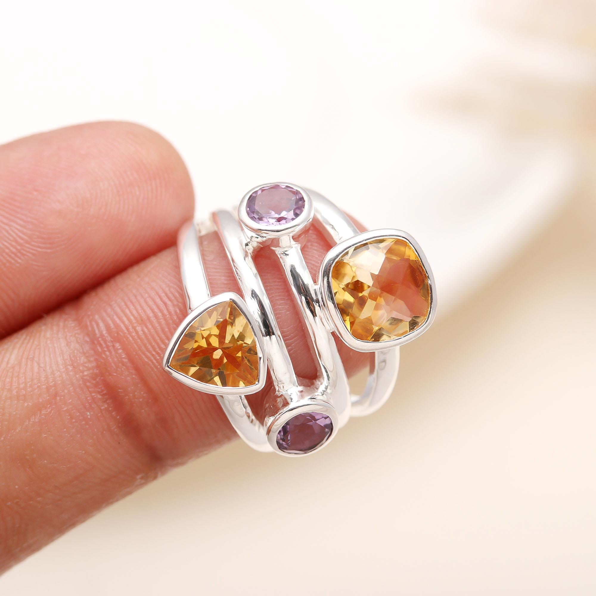 925 Silver Multi-Stone Ring