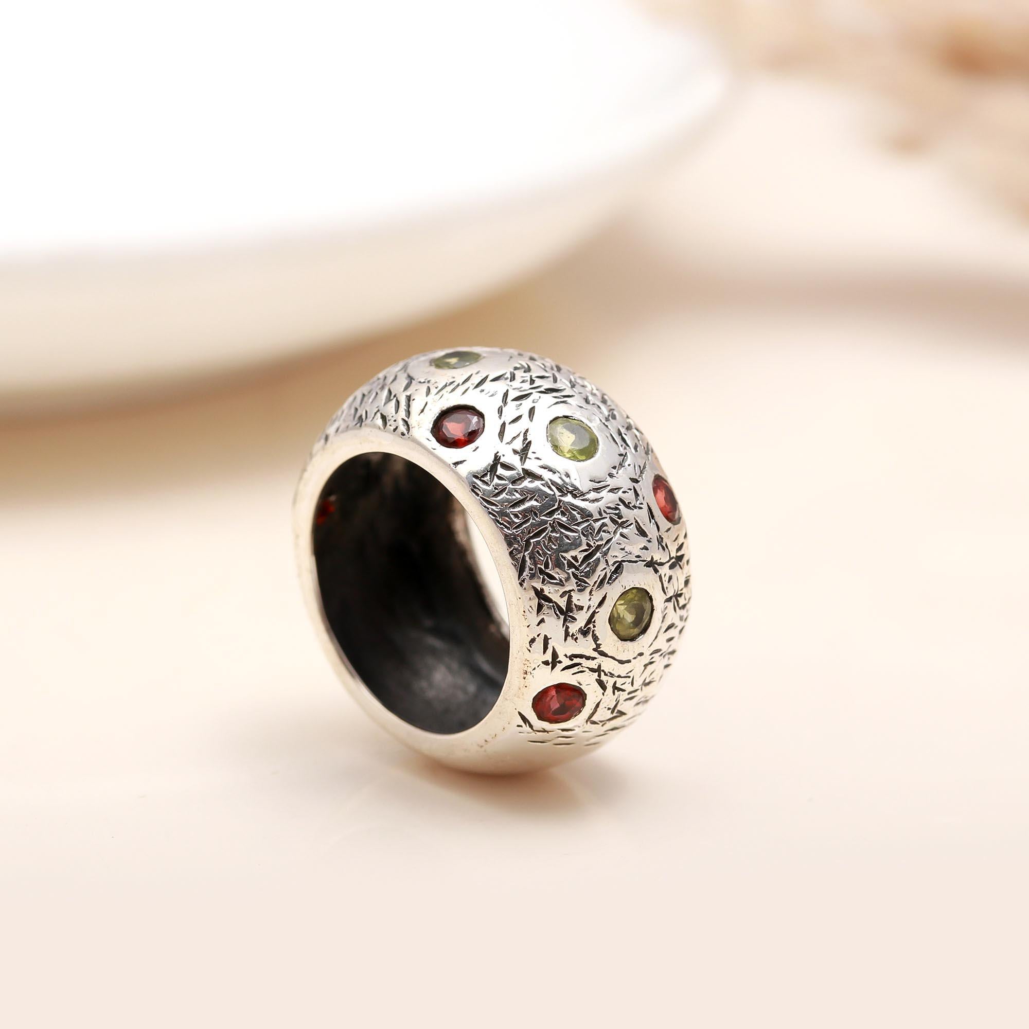 925 Silver Textured Dome Ring