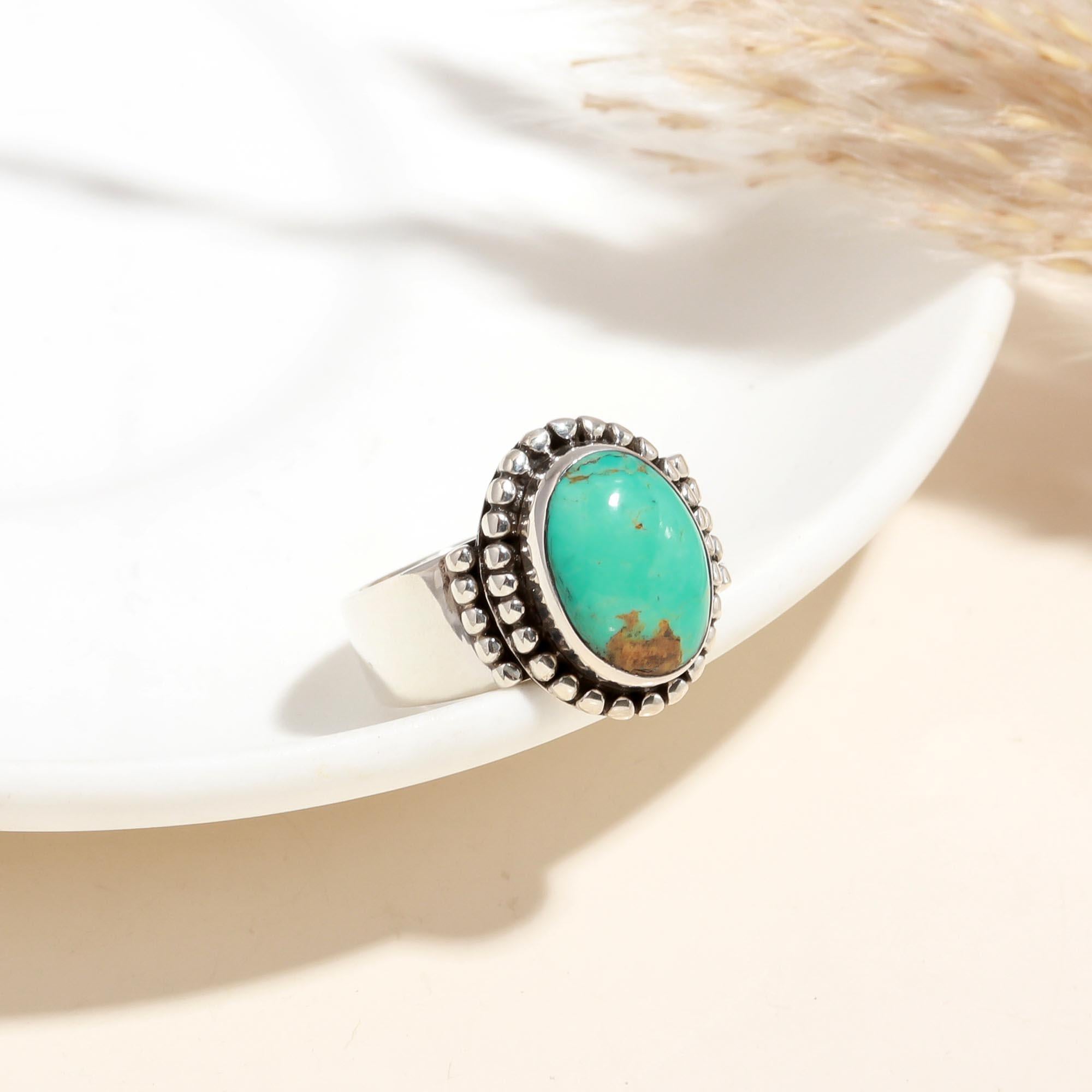 925 Silver Oval Turquoise Ring