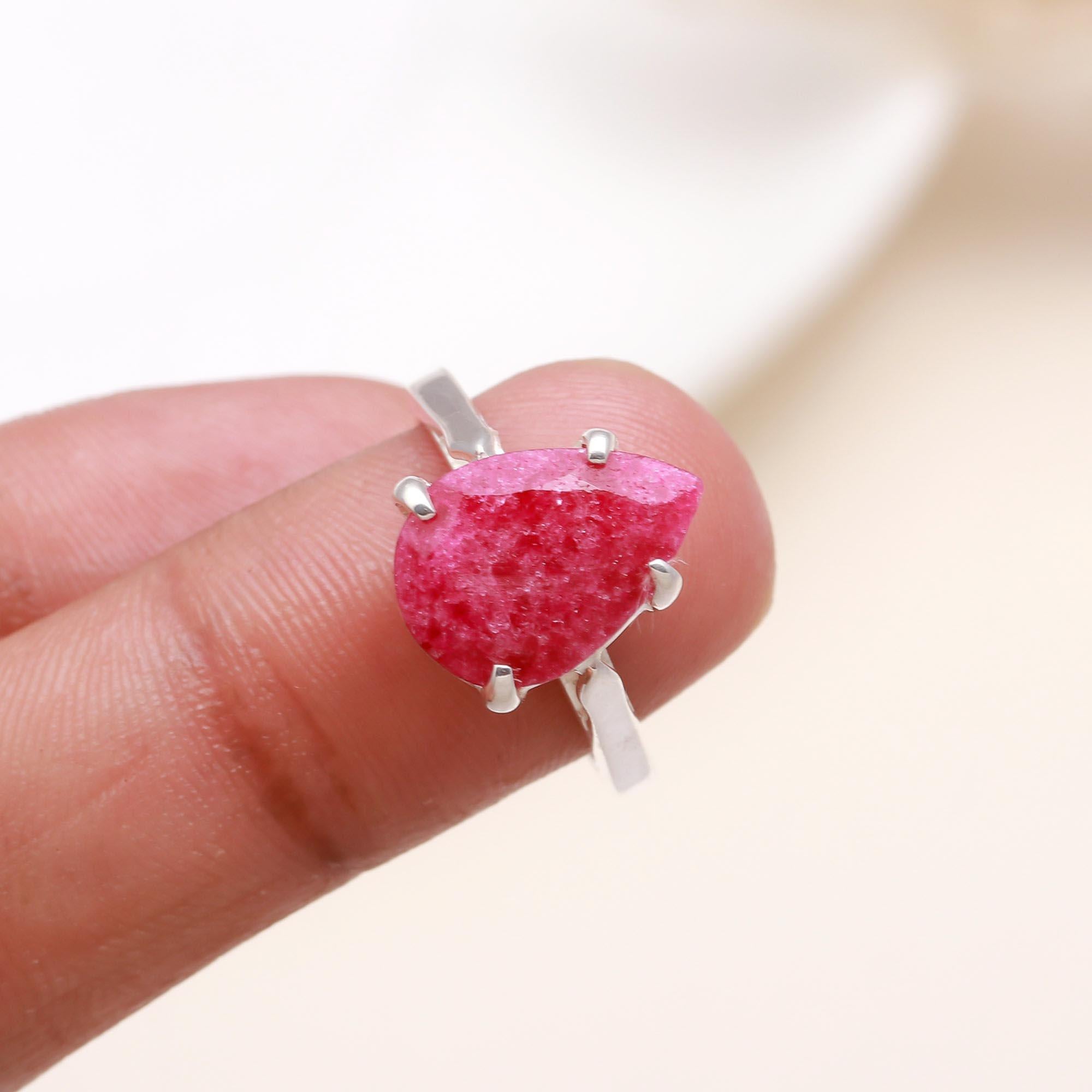 Elegant druzy gemstone ring on finger