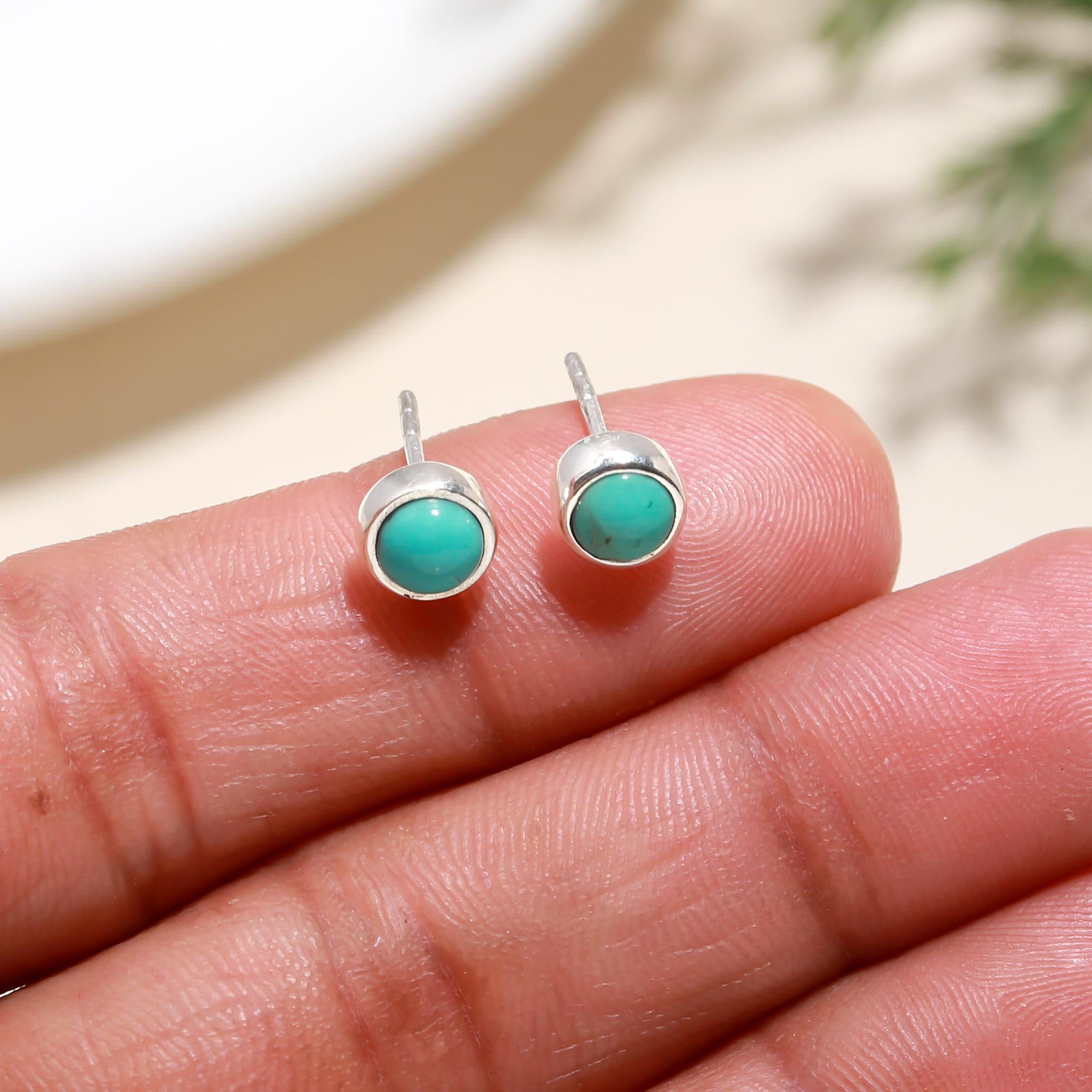 925 Silver Turquoise Stud Earrings