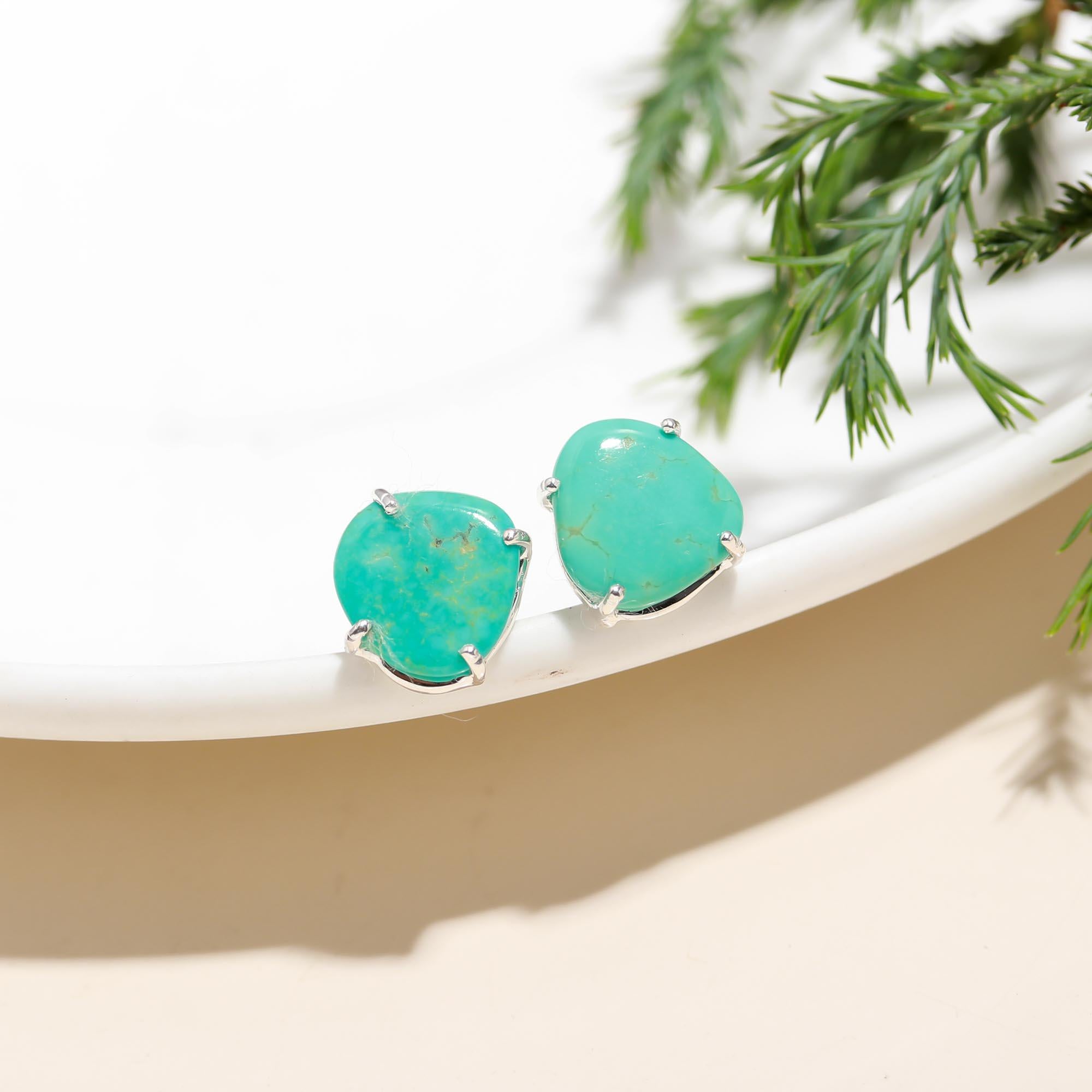 925 Silver Turquoise Stud Earrings