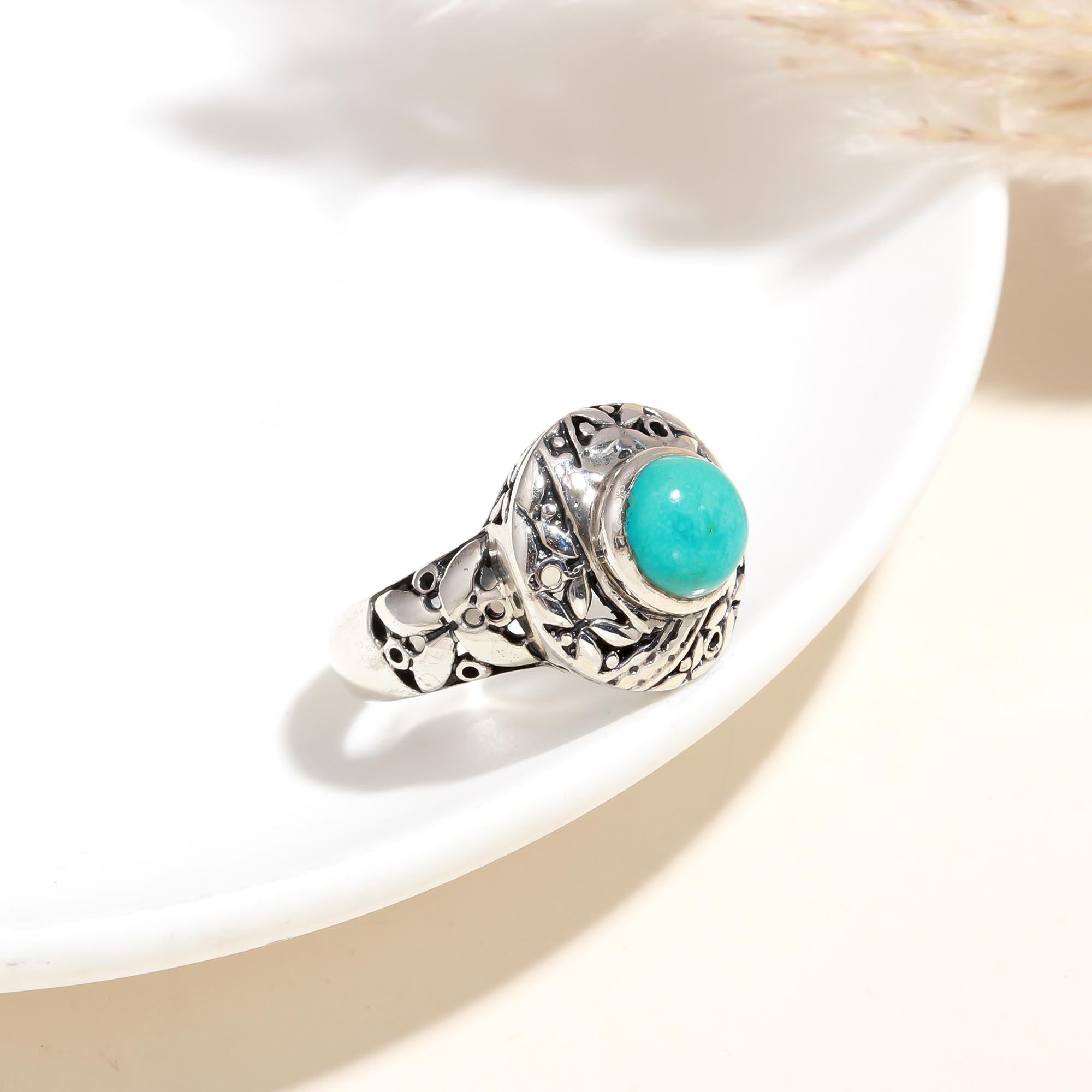 The Azure Palace: Turquoise High-Dome Filigree Ring