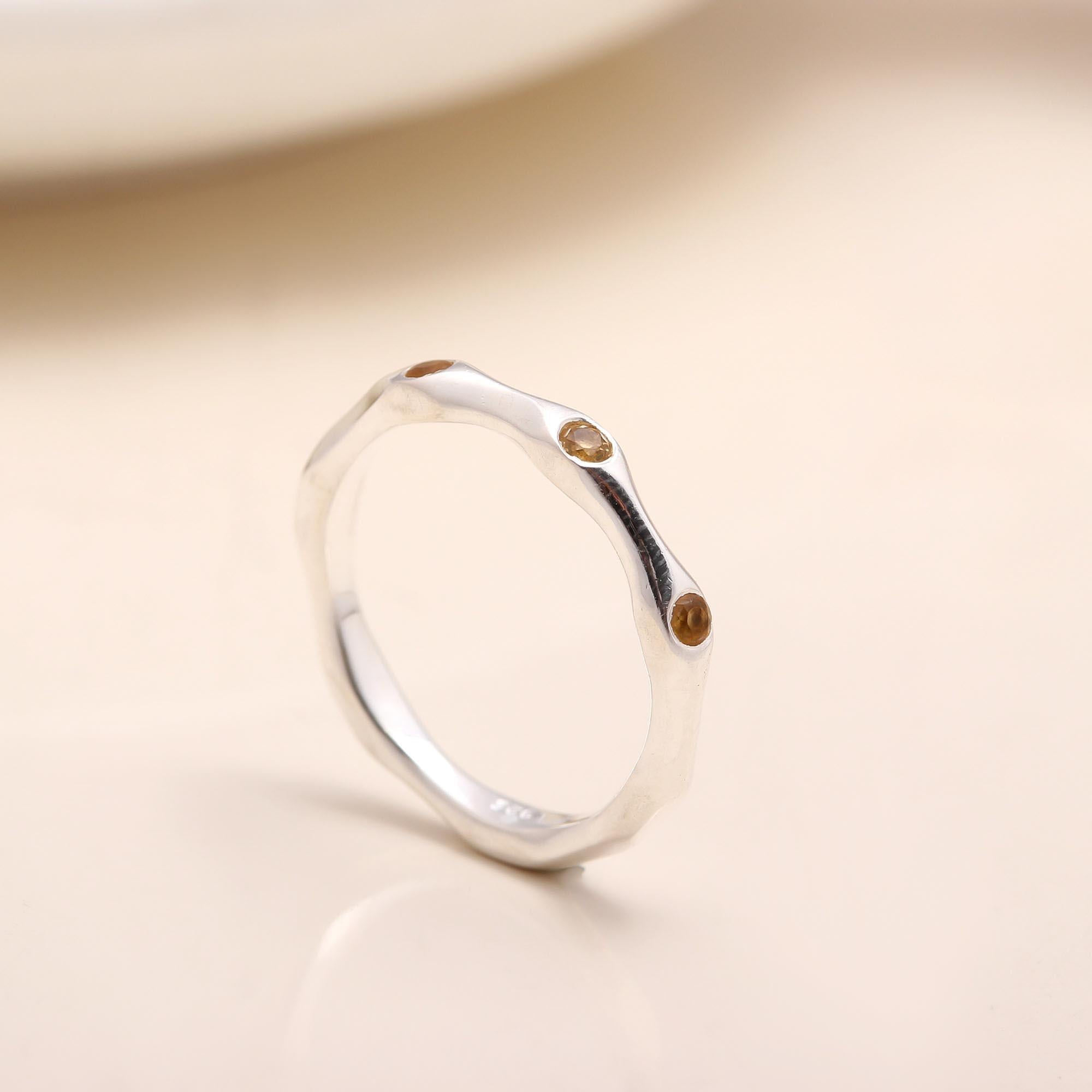 The Earth Wave: Flush Set Hessonite Band