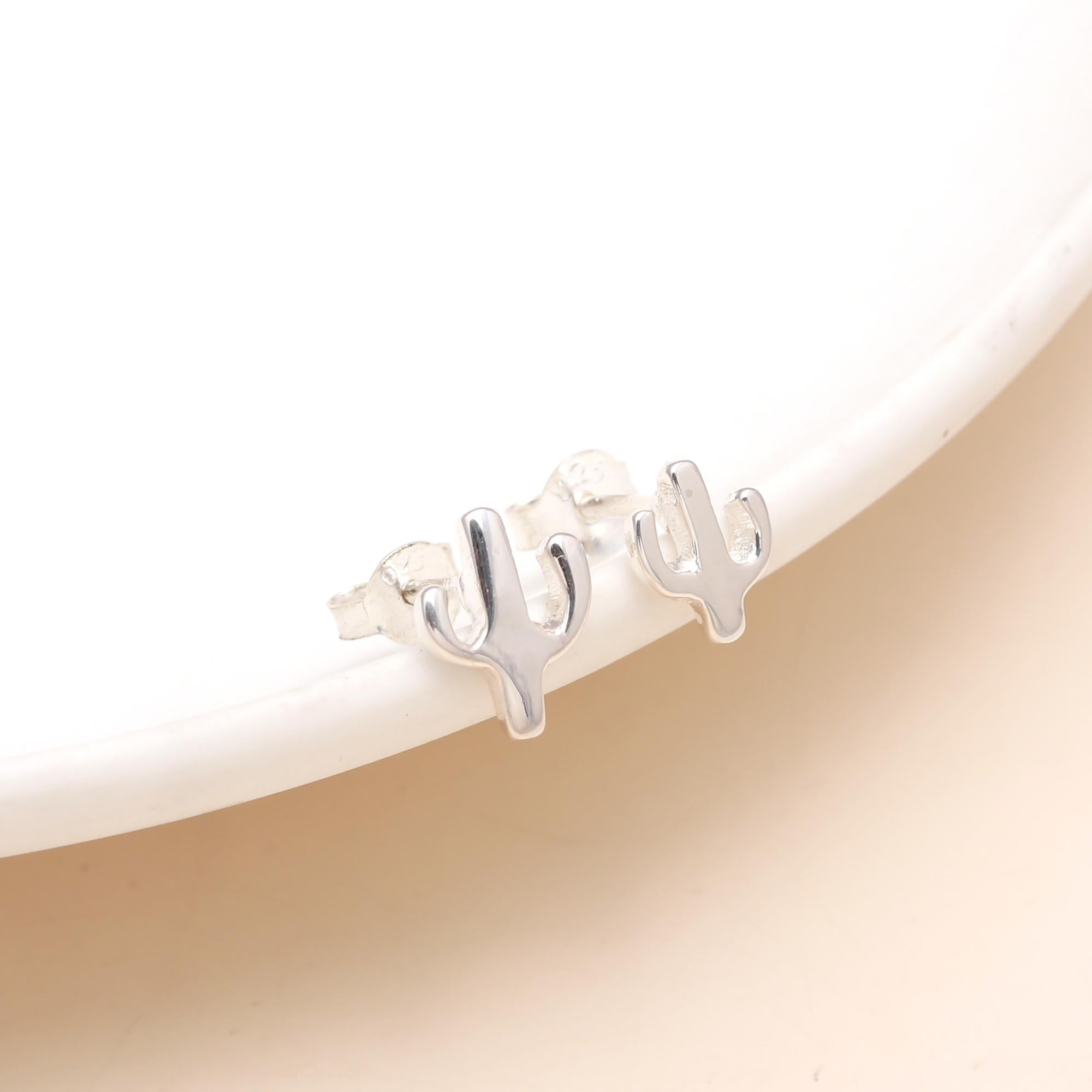 925 Silver Tiny Cactus Stud Earrings