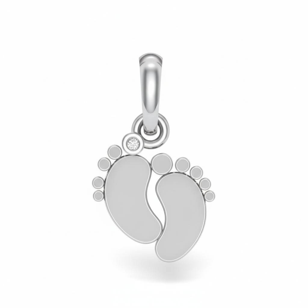 925 Sterling Silver Newborn Baby Feet Charm Pendant