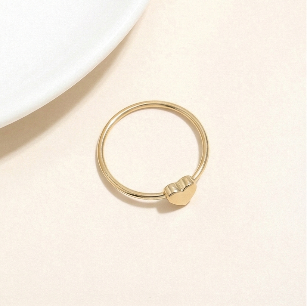 The Little Love: Dainty Puff Heart Ring