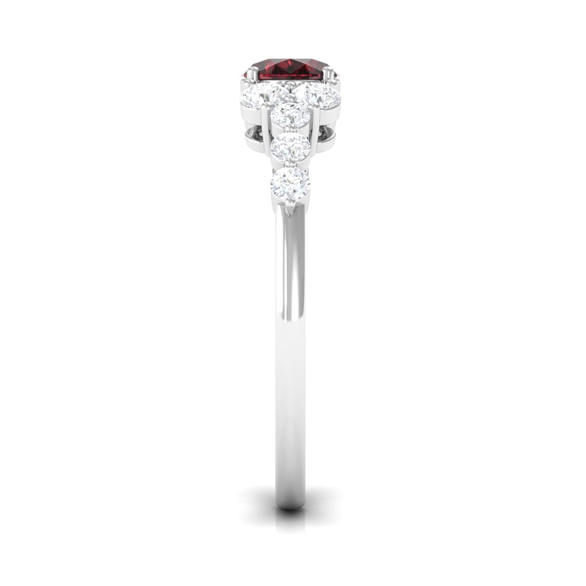 The Vintage Sparkle : Garnet & Moissanite Cluster Ring
