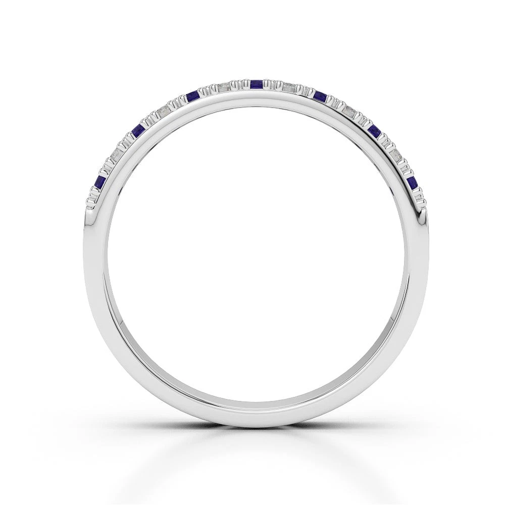 The Royal Rhythm : Iolite & Moissanite Half Eternity Ring