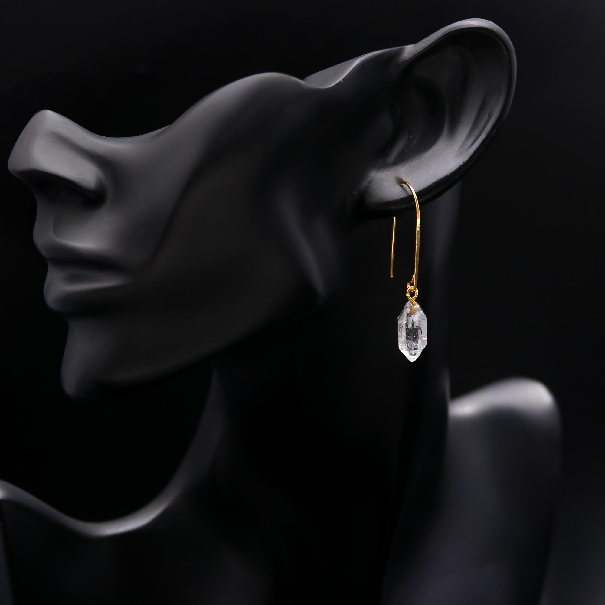 The Luminous Prism: Raw Herkimer Diamond Earrings